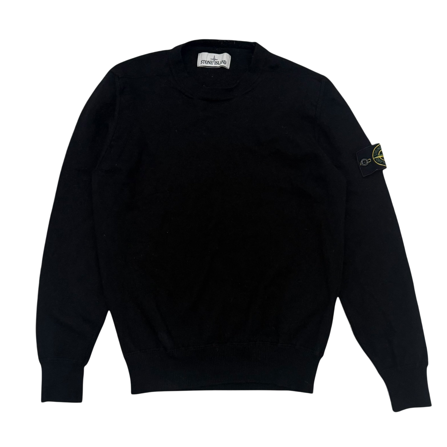 Stone Island Pure Wool Black Knit Sweatshirt (Fits XS-S)