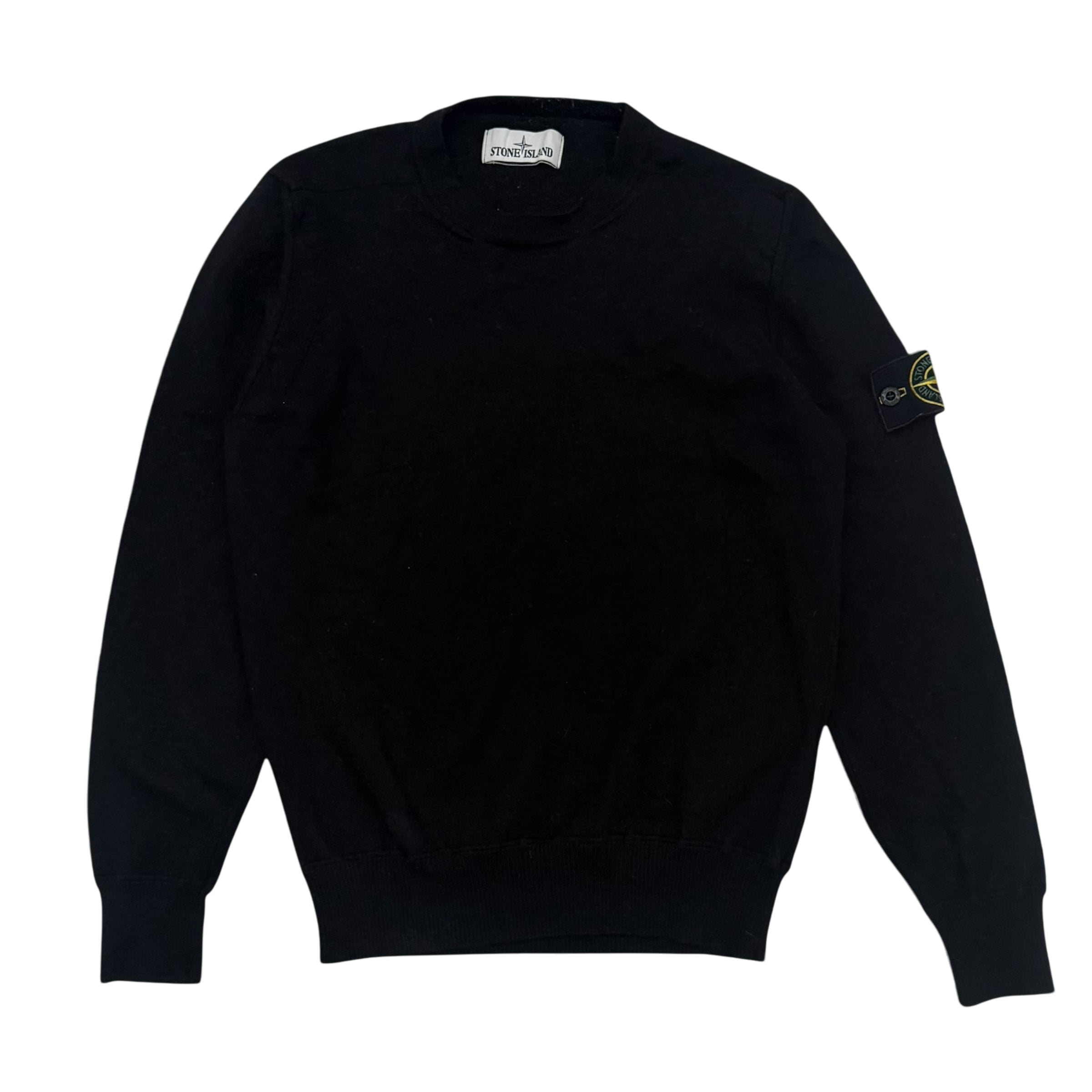 Stone Island Pure Wool Black Knit Sweatshirt (Fits XS-S)