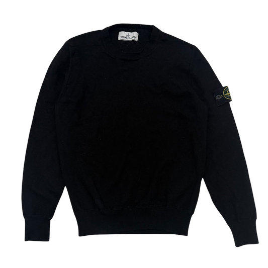 Stone Island Pure Wool Black Knit Sweatshirt (Fits XS-S)