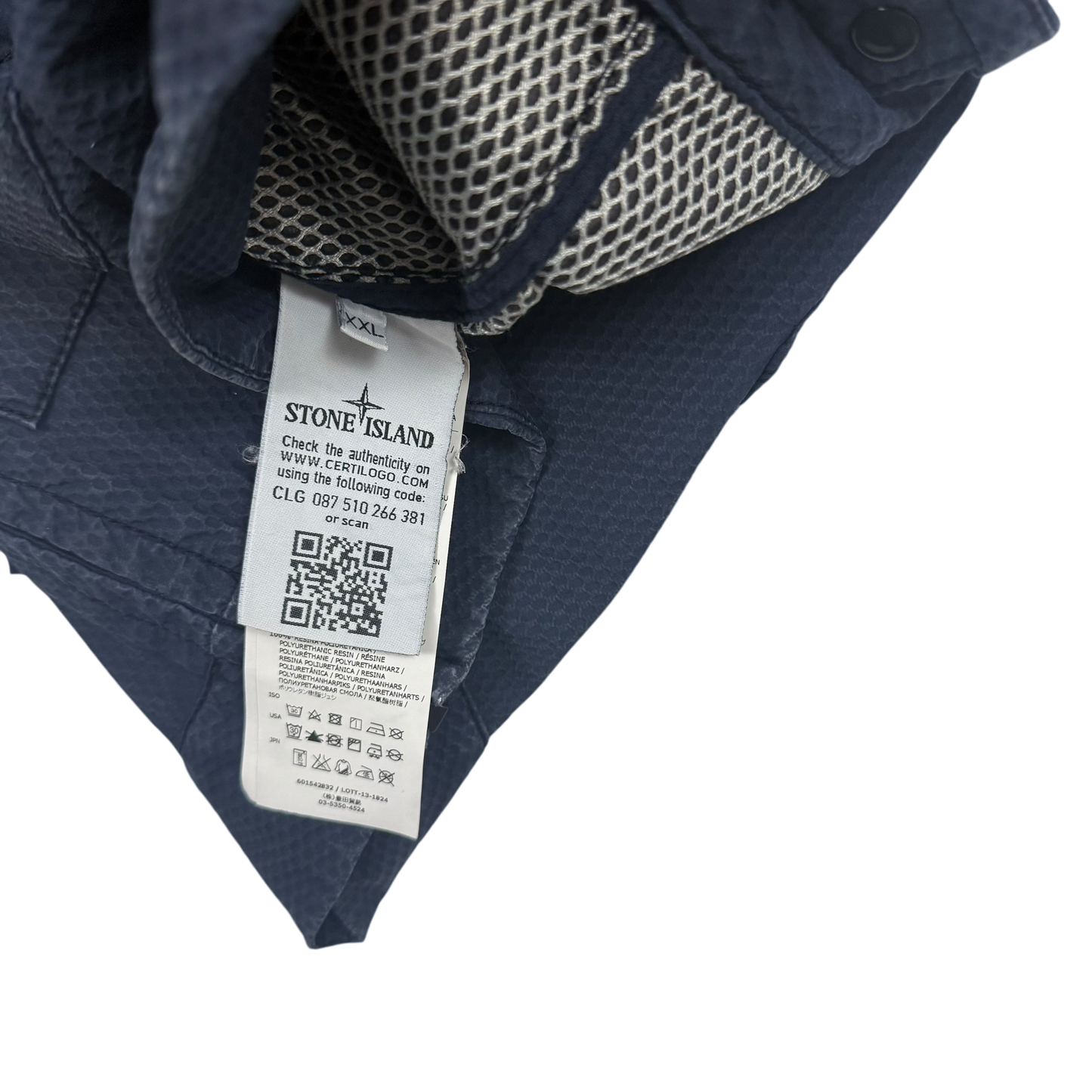 Stone Island SS 2014 Indigo 3D Cotton Tela Jacket Navy (Size XXL)