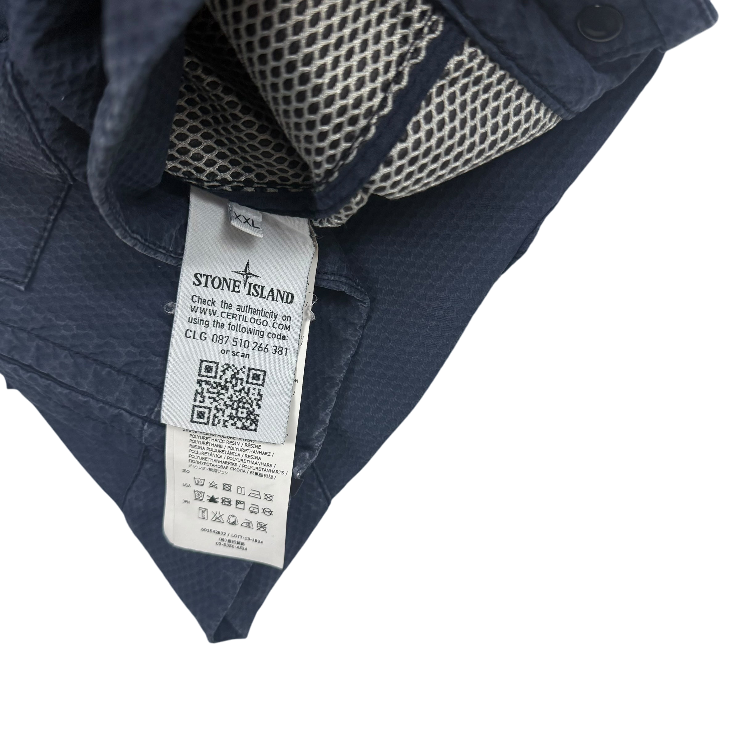 Stone Island SS 2014 Indigo 3D Cotton Tela Jacket Navy (Size XXL)