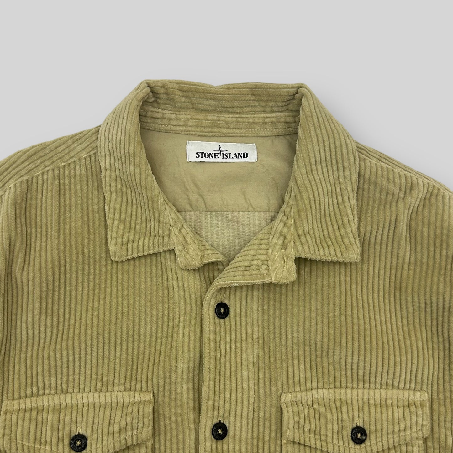 Stone Island Corduroy Long Sleeve Shirt Beige (Fits L)