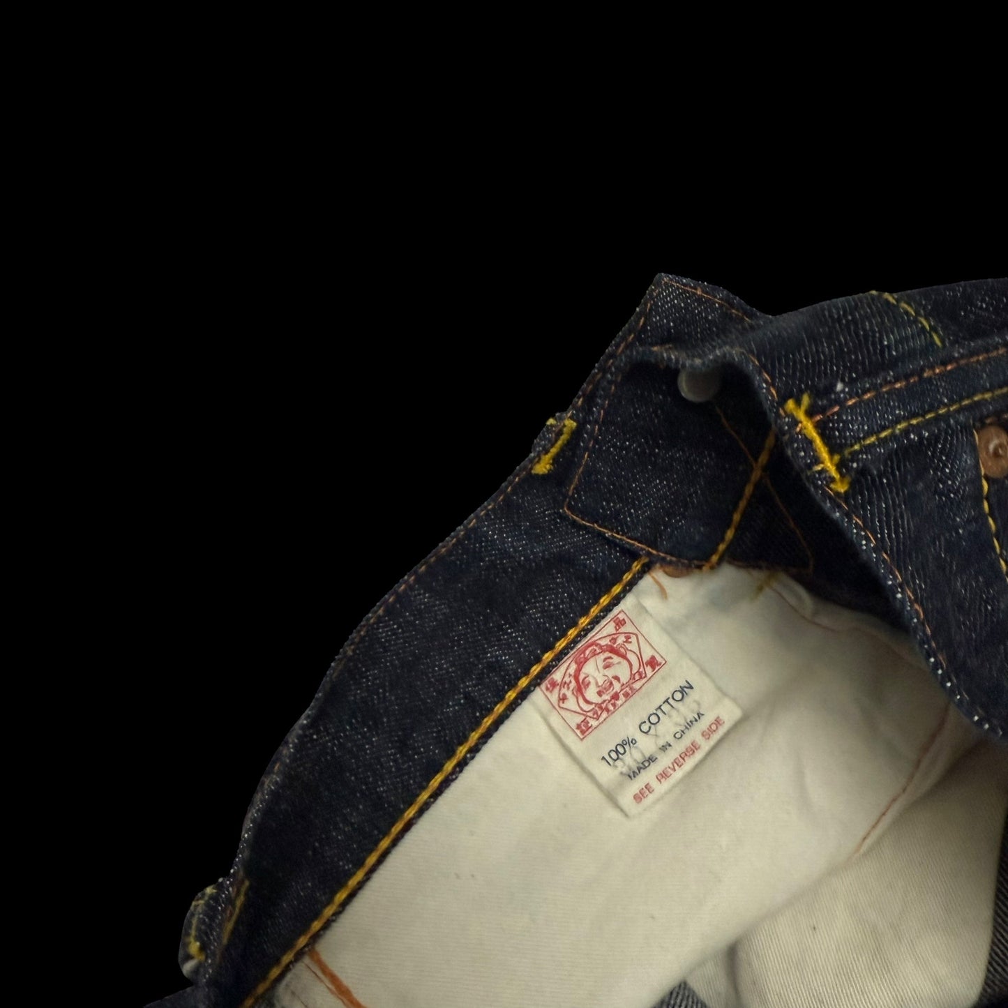 Evisu Yellow Print Daicock Jeans (Size 30”)