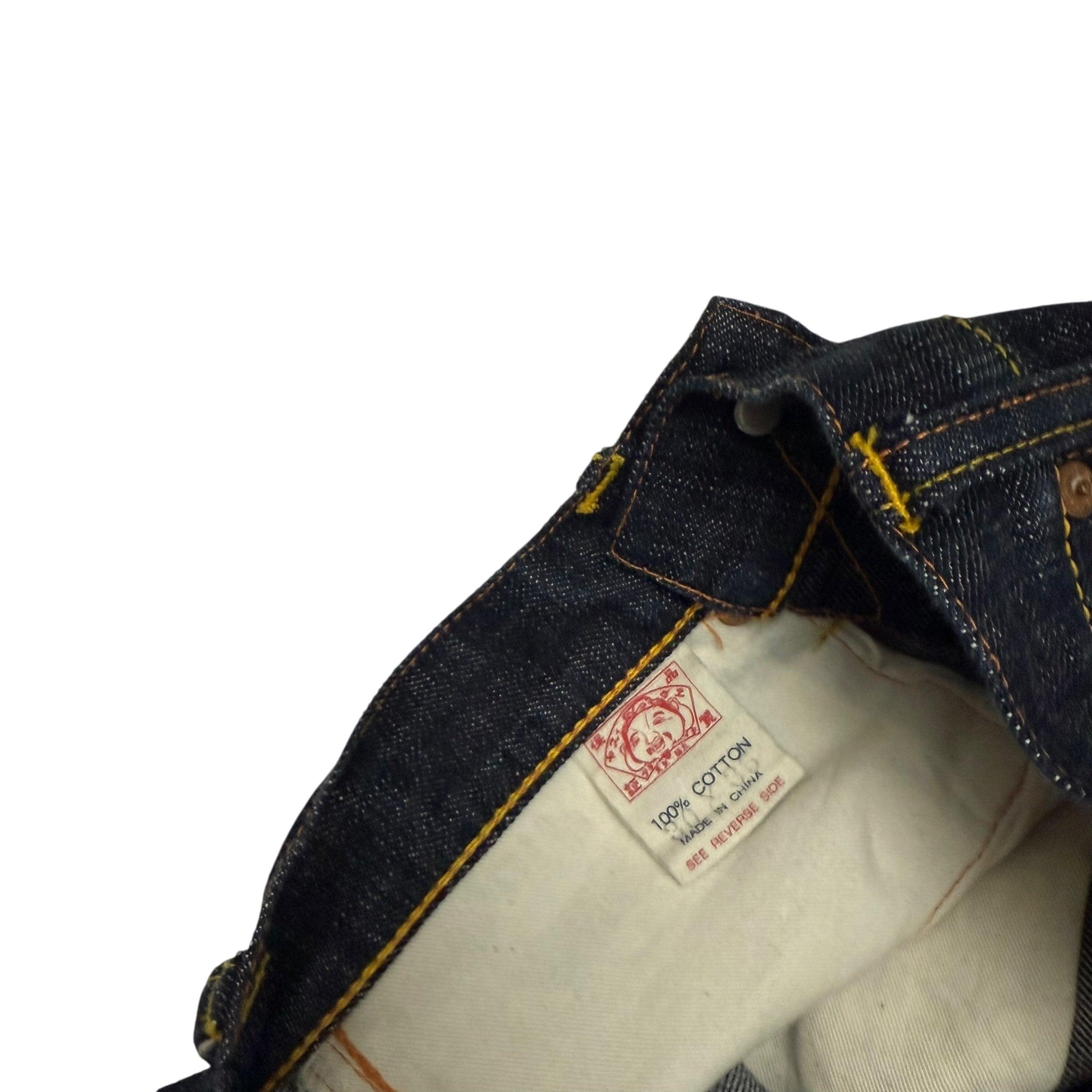 Evisu Yellow Print Daicock Jeans (Size 30”)