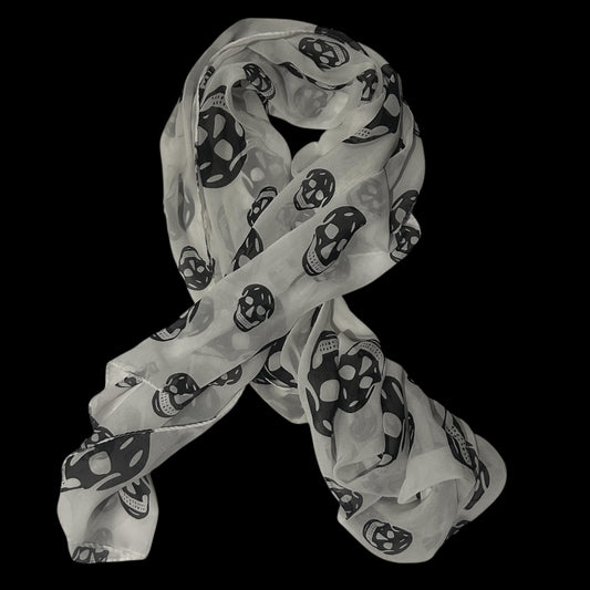 Alexander McQueen Silk All-Over Skull Print Scarf