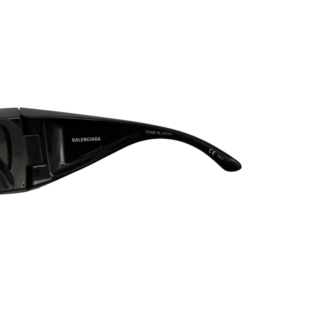 Balenciaga BB0156S Oversized Wrap Sunglasses Black