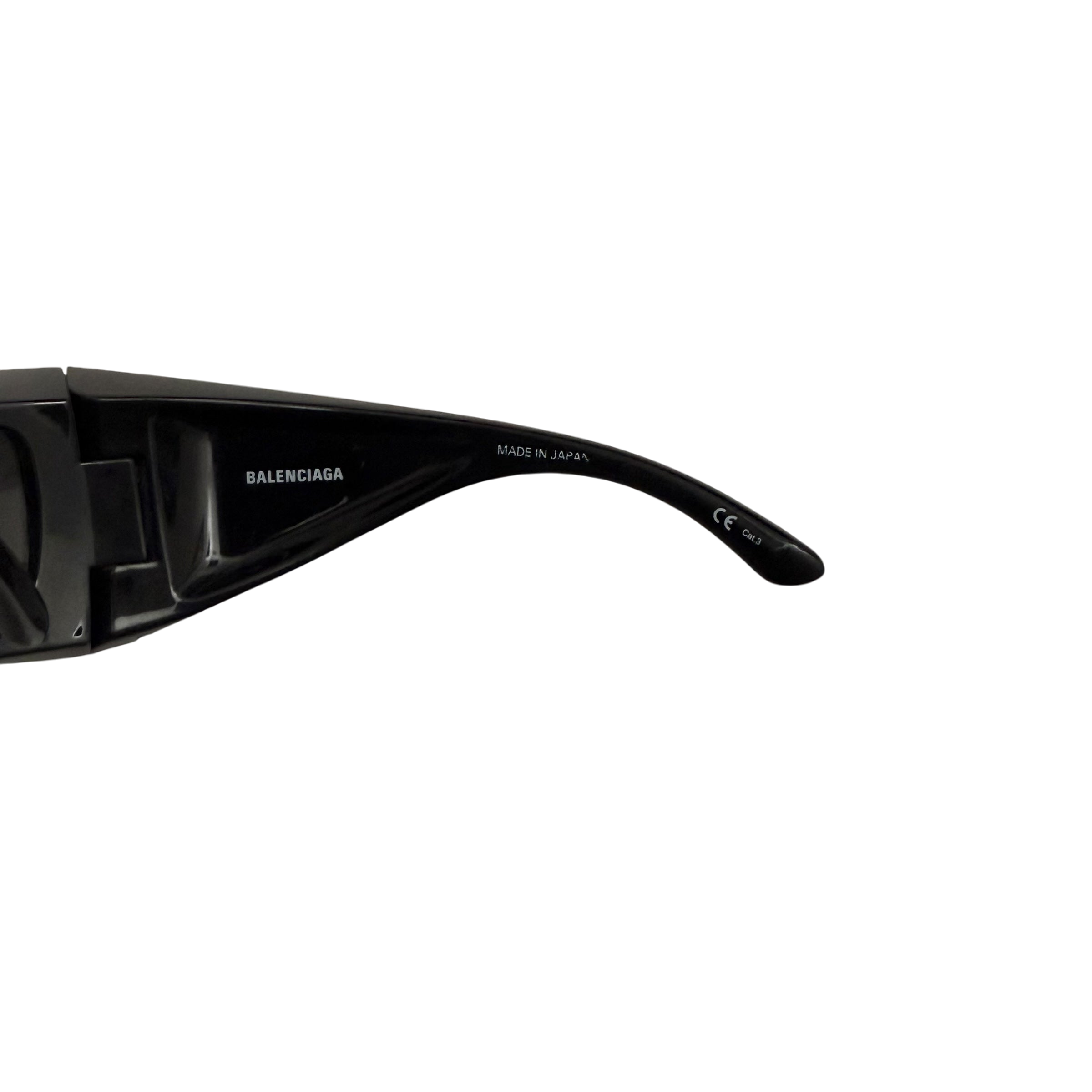 Balenciaga BB0156S Oversized Wrap Sunglasses Black