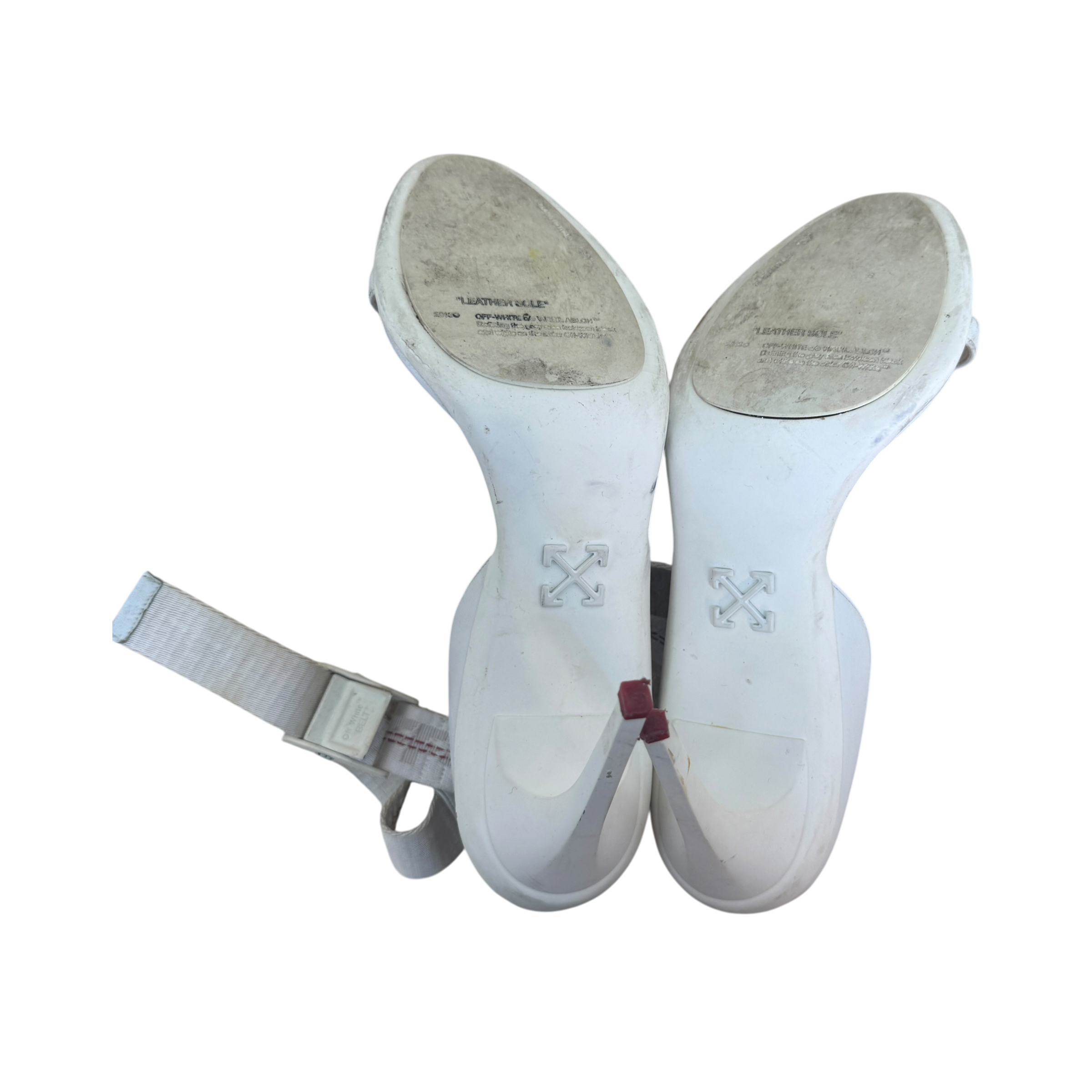 Off-White 100m Leather Heels White (Size EU39)