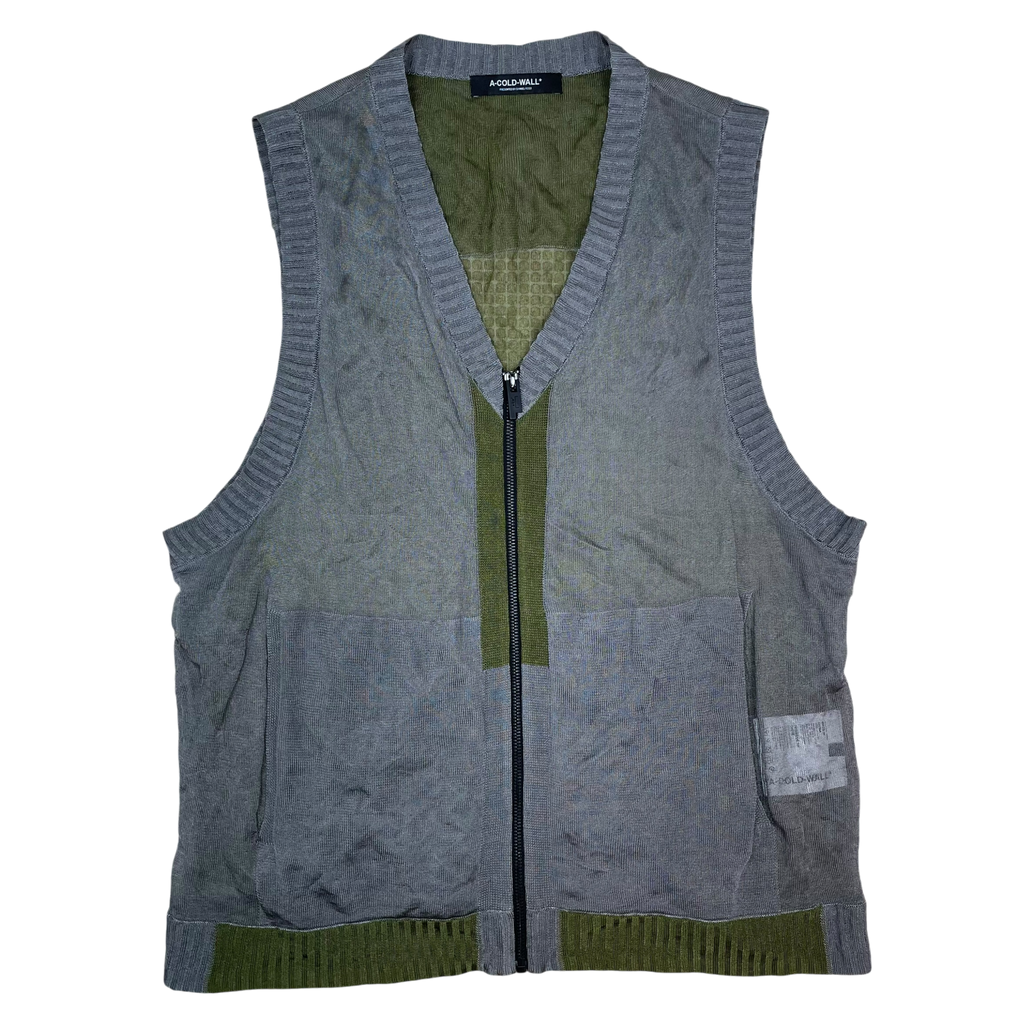 A-COLD-WALL* (ACW) Knit Vest Green/Grey (Size L)
