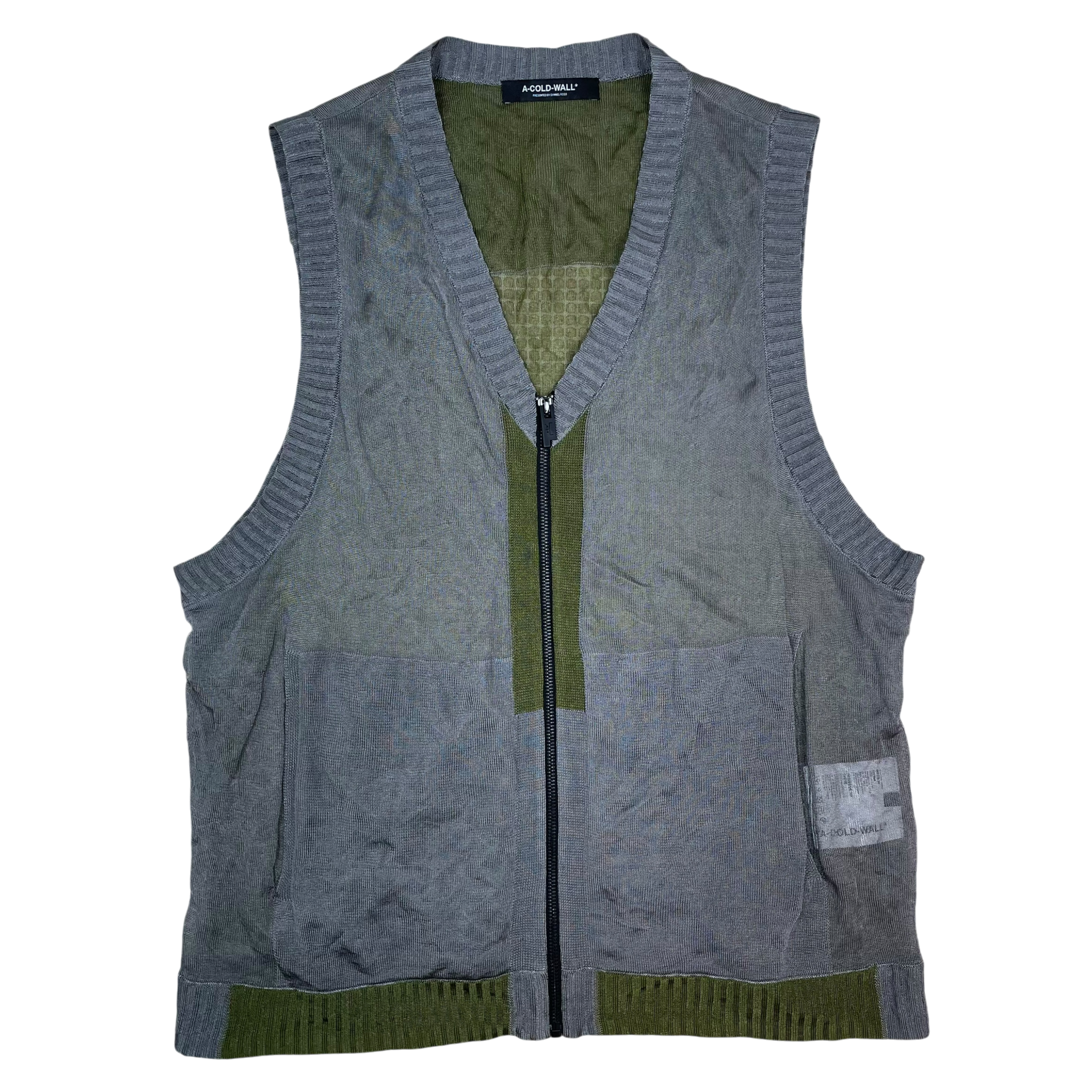 A-COLD-WALL* (ACW) Knit Vest Green/Grey (Size L)