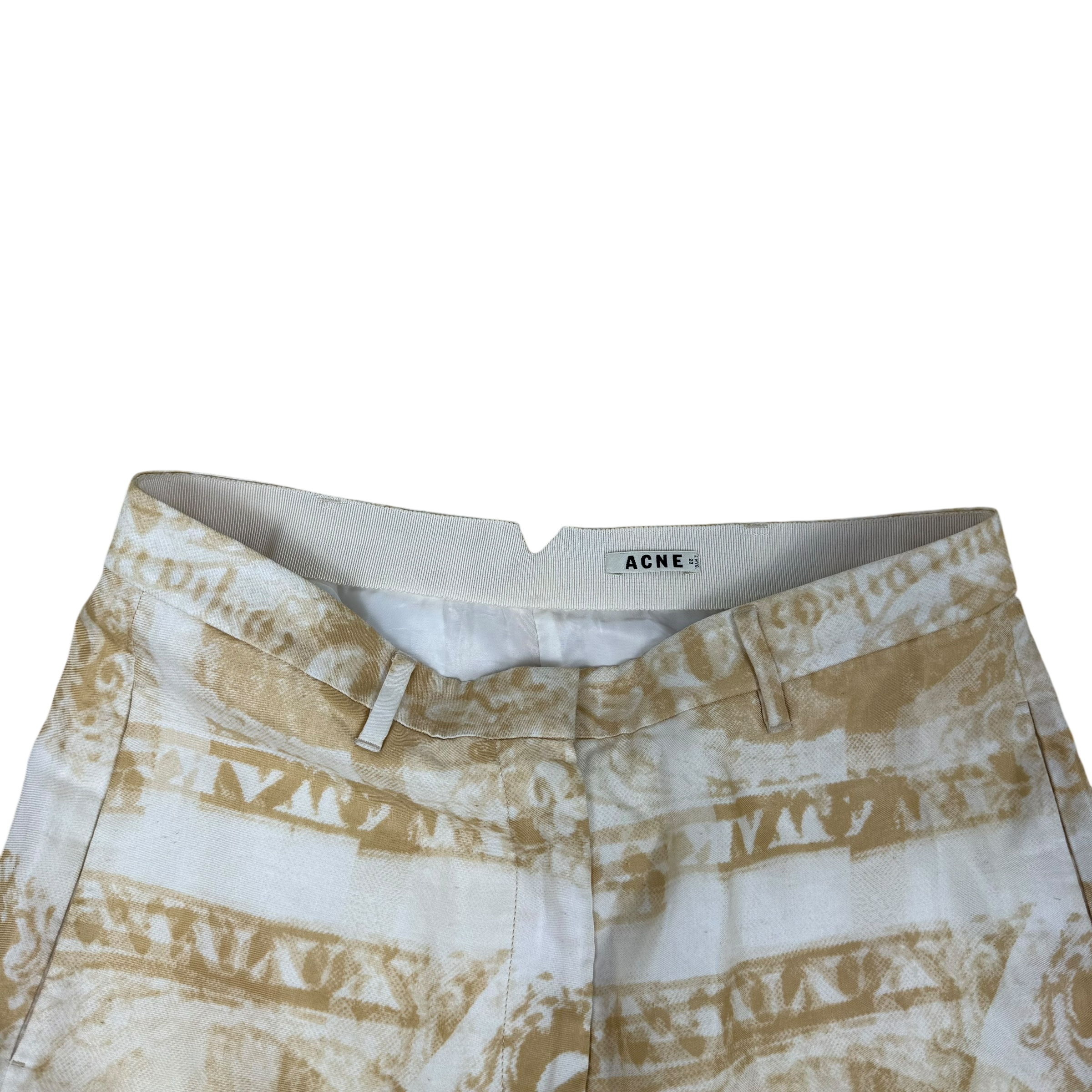 Acne Studios SS13 Karma Currency Linen Blend Pants Yellow/White (Size 36)