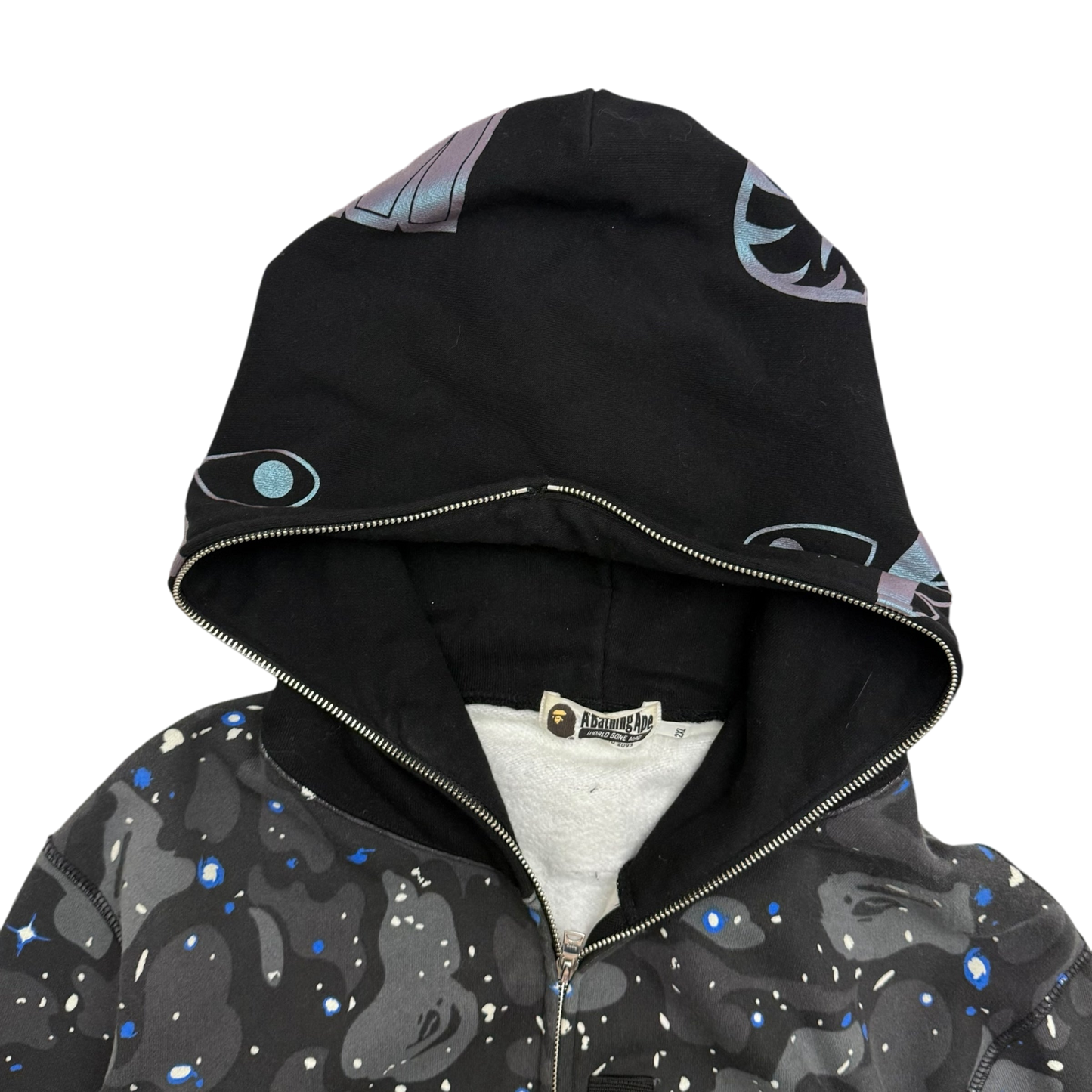BAPE (A Bathing Ape) Space Camo Shark Hoodie Black/Grey (Fits XL)