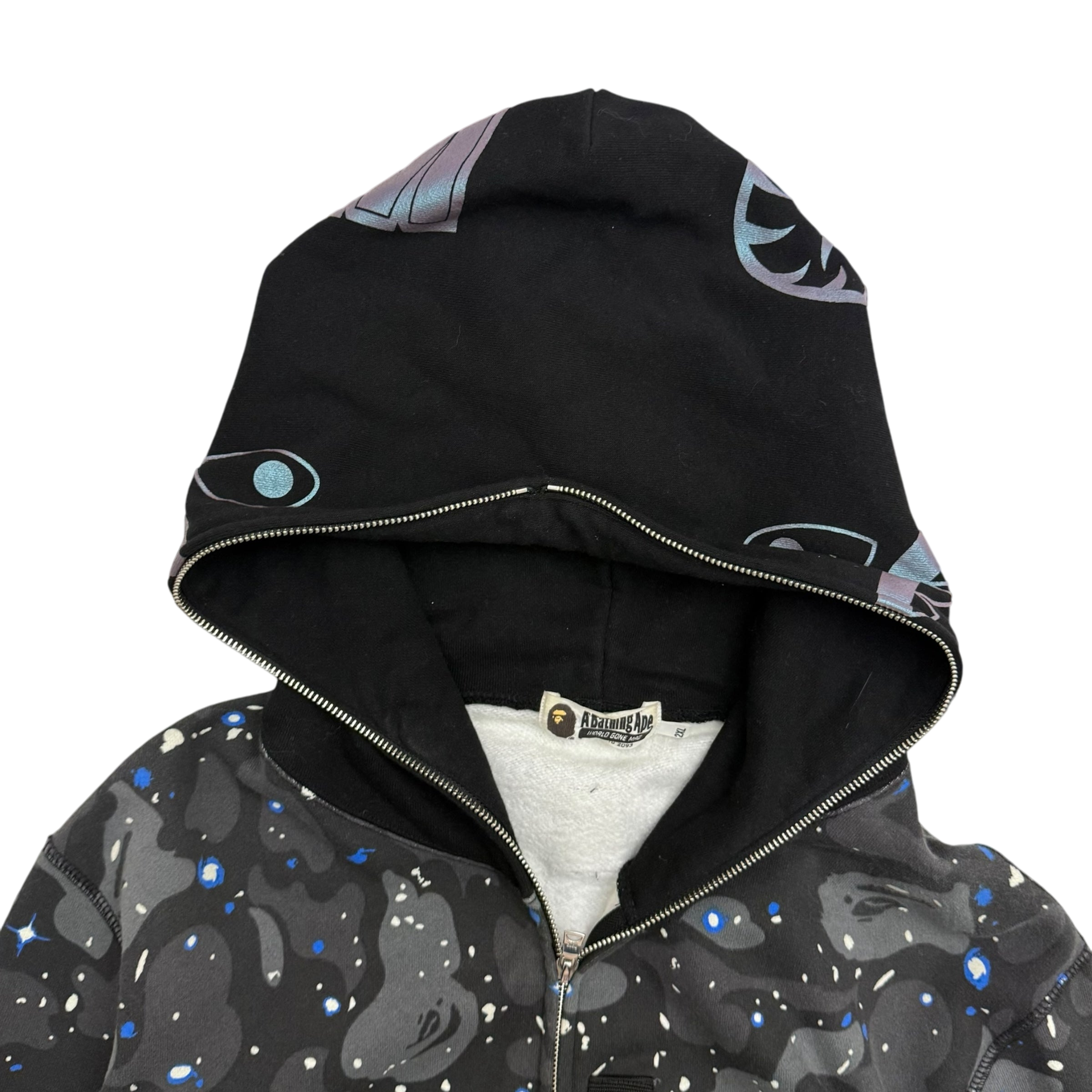 BAPE (A Bathing Ape) Space Camo Shark Hoodie Black/Grey (Fits XL)
