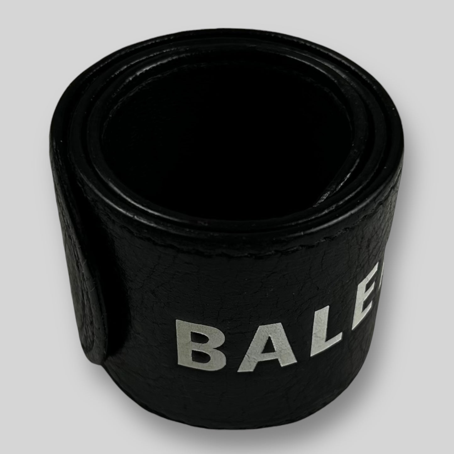 Balenciaga Black Snap Leather Cycle Bracelet