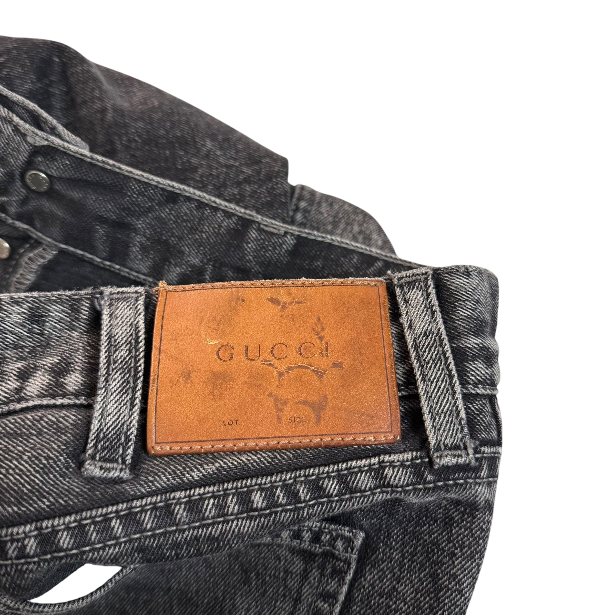 Gucci Washed Black Slim Fit Jeans (Size 32”)