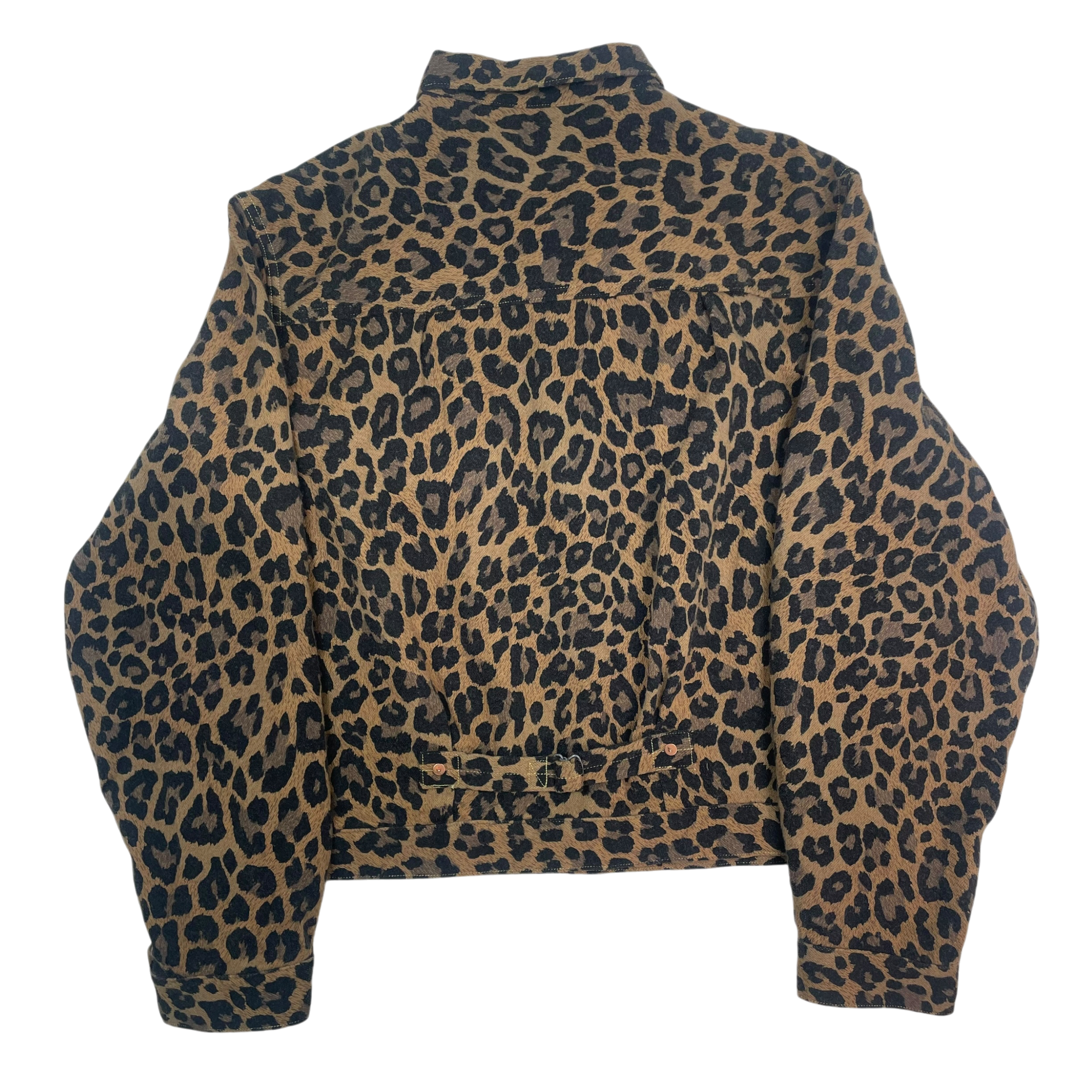 Kapital Kountry Leopard Print Wool Blend Twill Jacket Yellow/Black (Size 4/L-XL)