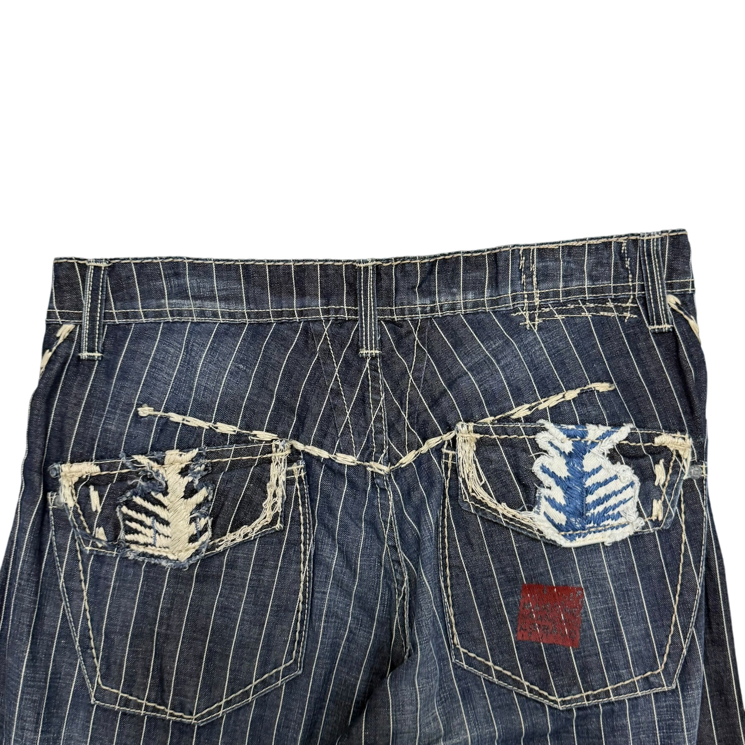 Marithé François Girbaud 2000s Pinstripe Jeans (Fits 32”)
