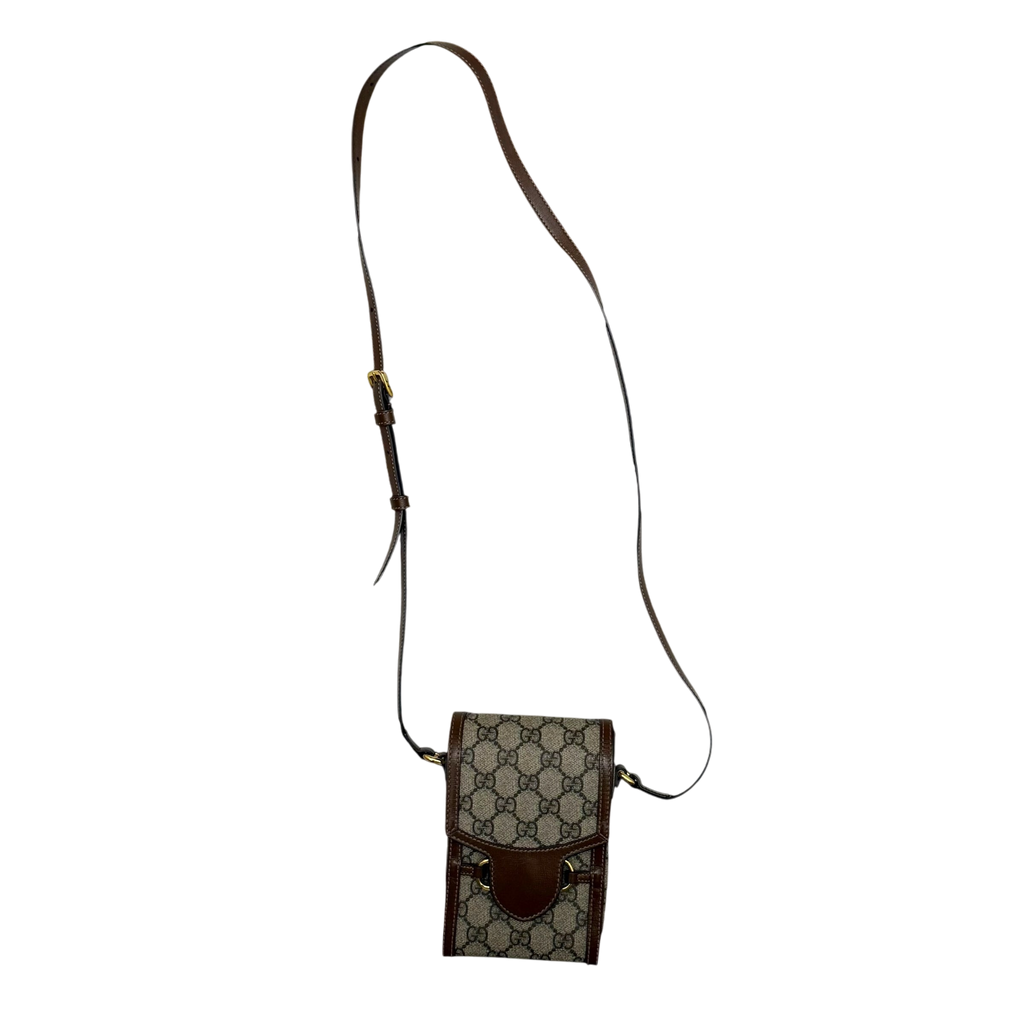 Gucci Horsebit 1955 Mini Leather Shoulder Bag Beige/Brown