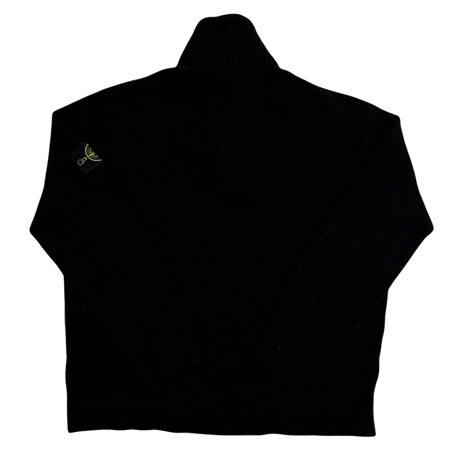 Stone Island AW07 Wool Blend Quarter-Zip Sweatshirt Black (fits XXL)