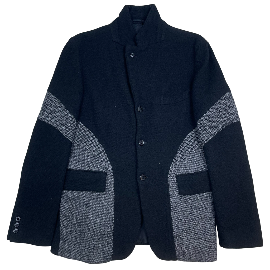 Comme des Garcons Homme Plus AD2003 Contrast Panel Wool Jacket Black/Grey (Size M)