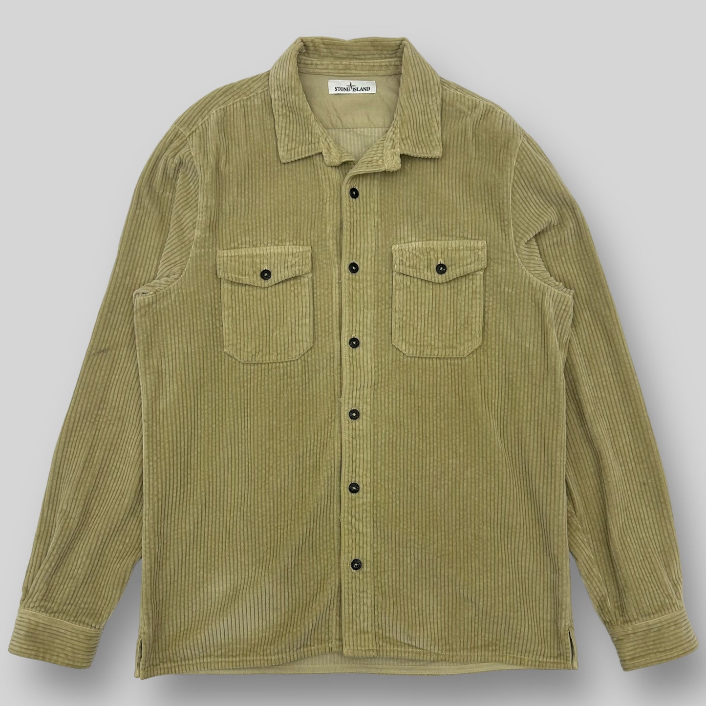 Stone Island Corduroy Long Sleeve Shirt Beige (Fits L)