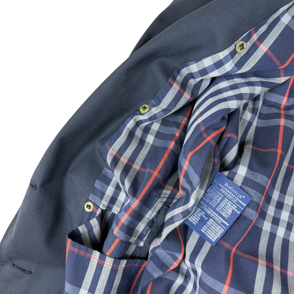 Burberry 90s Lined Trench Coat Navy (Fits M-L)