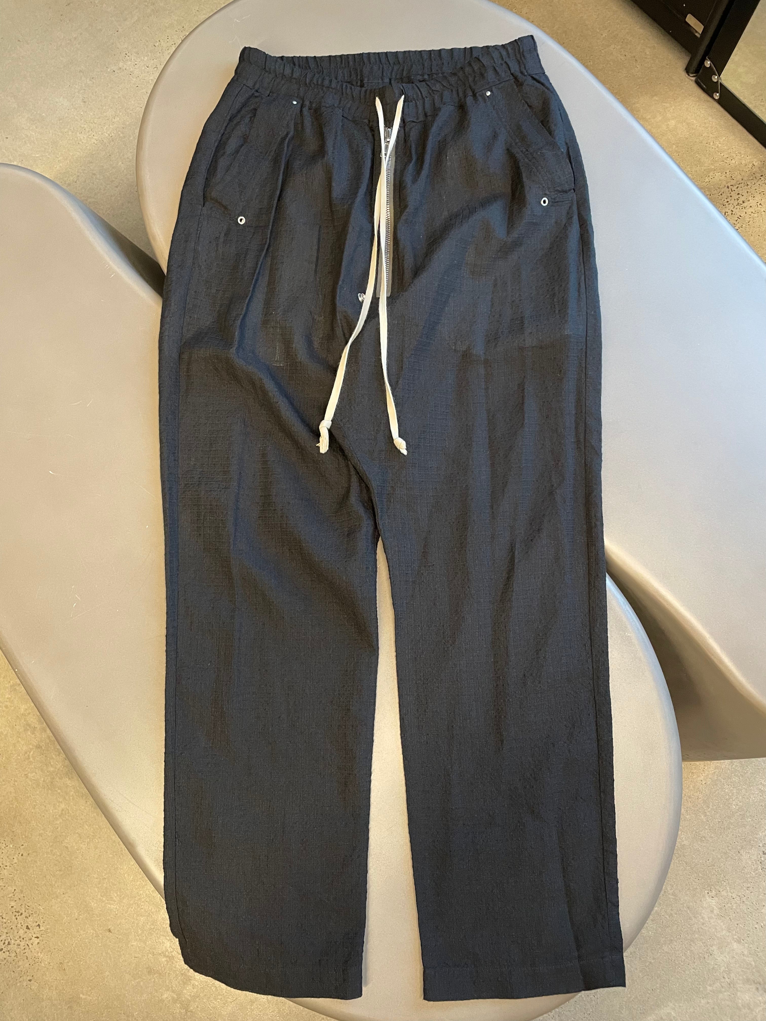 Rick Owens FW22 Fogachine Geth Bela Pant Linen Black (Size 52/XL)