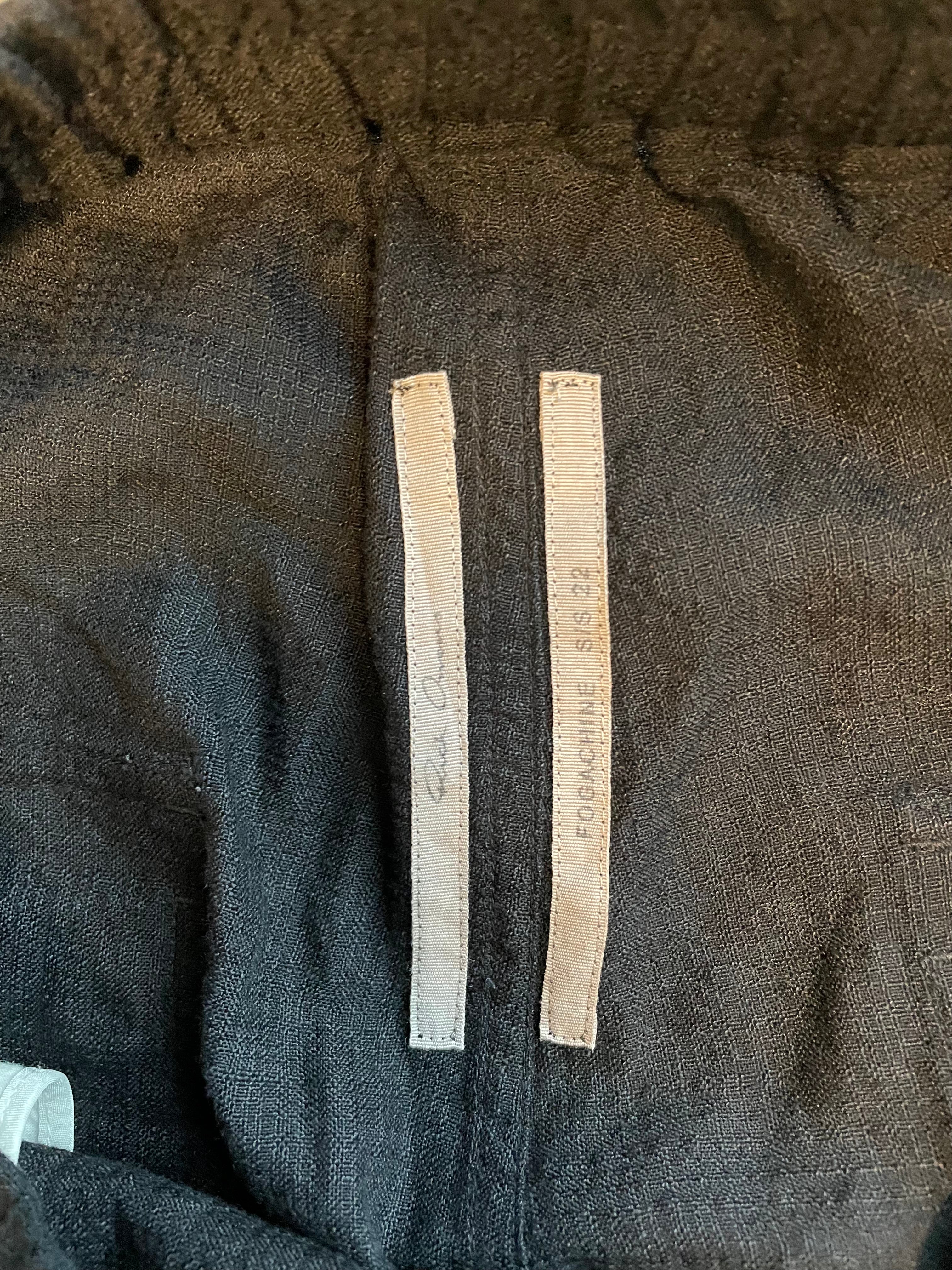 Rick Owens FW22 Fogachine Geth Bela Pant Linen Black (Size 52/XL)