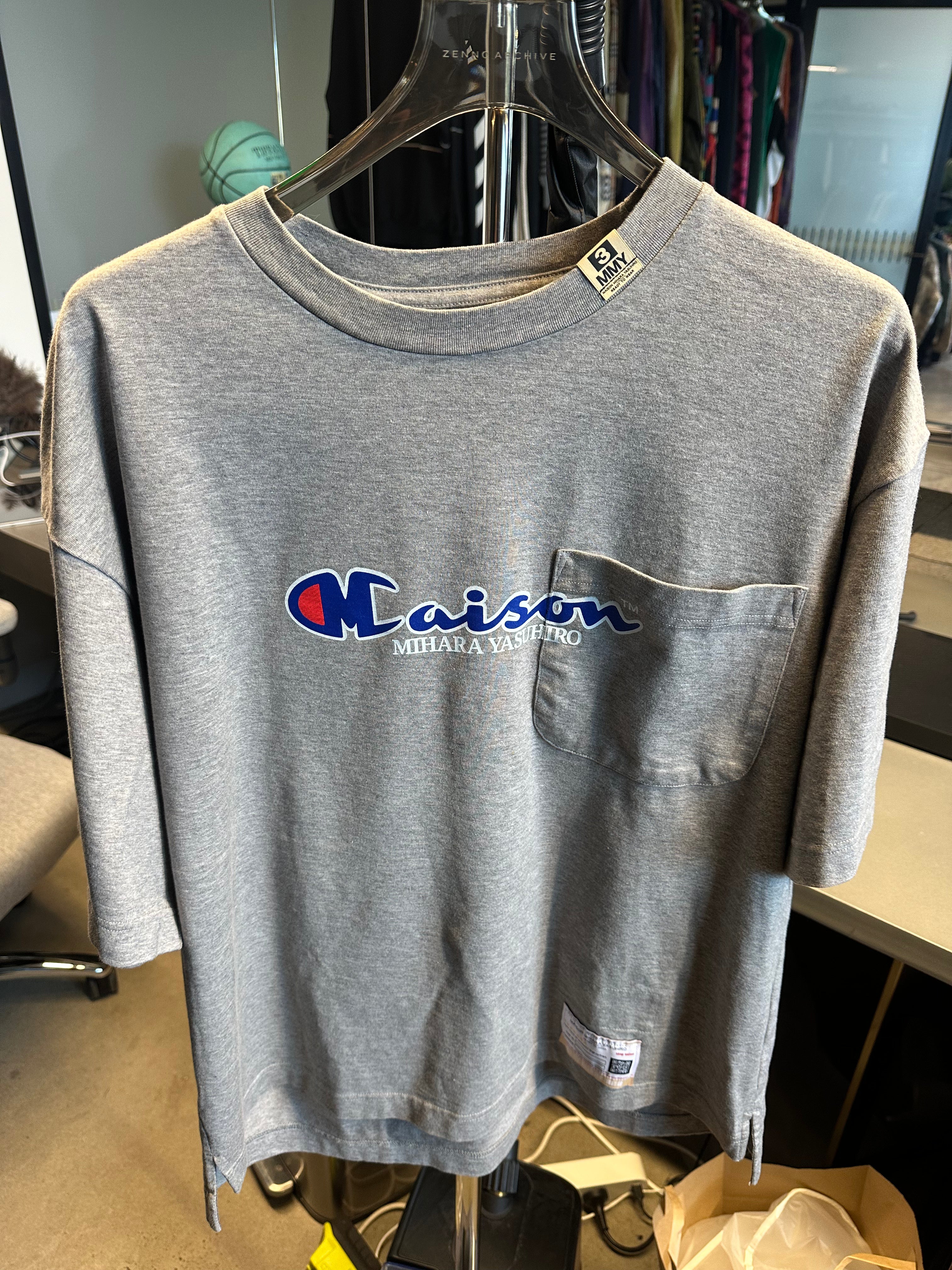Maison Mihara Yasuhiro (MMY) Logo Print T-Shirt Grey (Fits L)