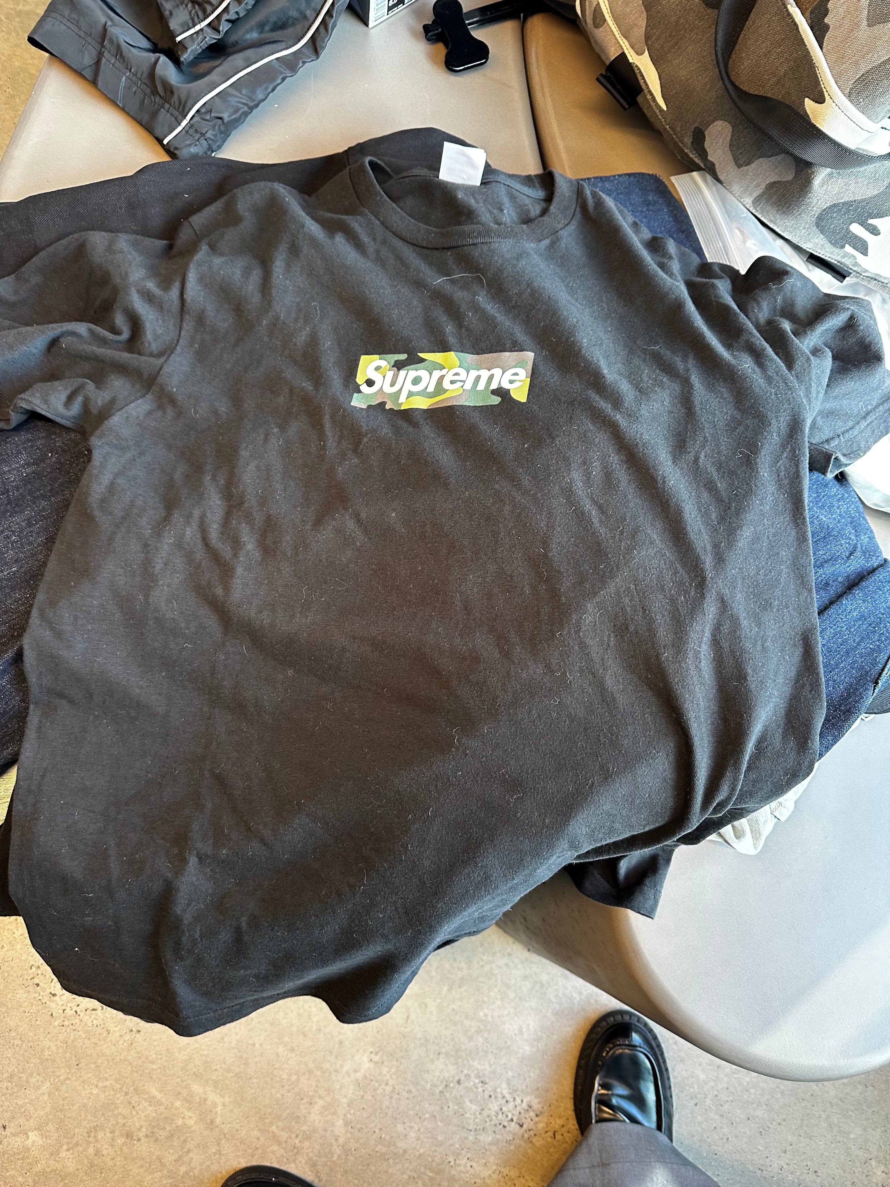Supreme Camo Box Logo T-Shirt Black (Size M)