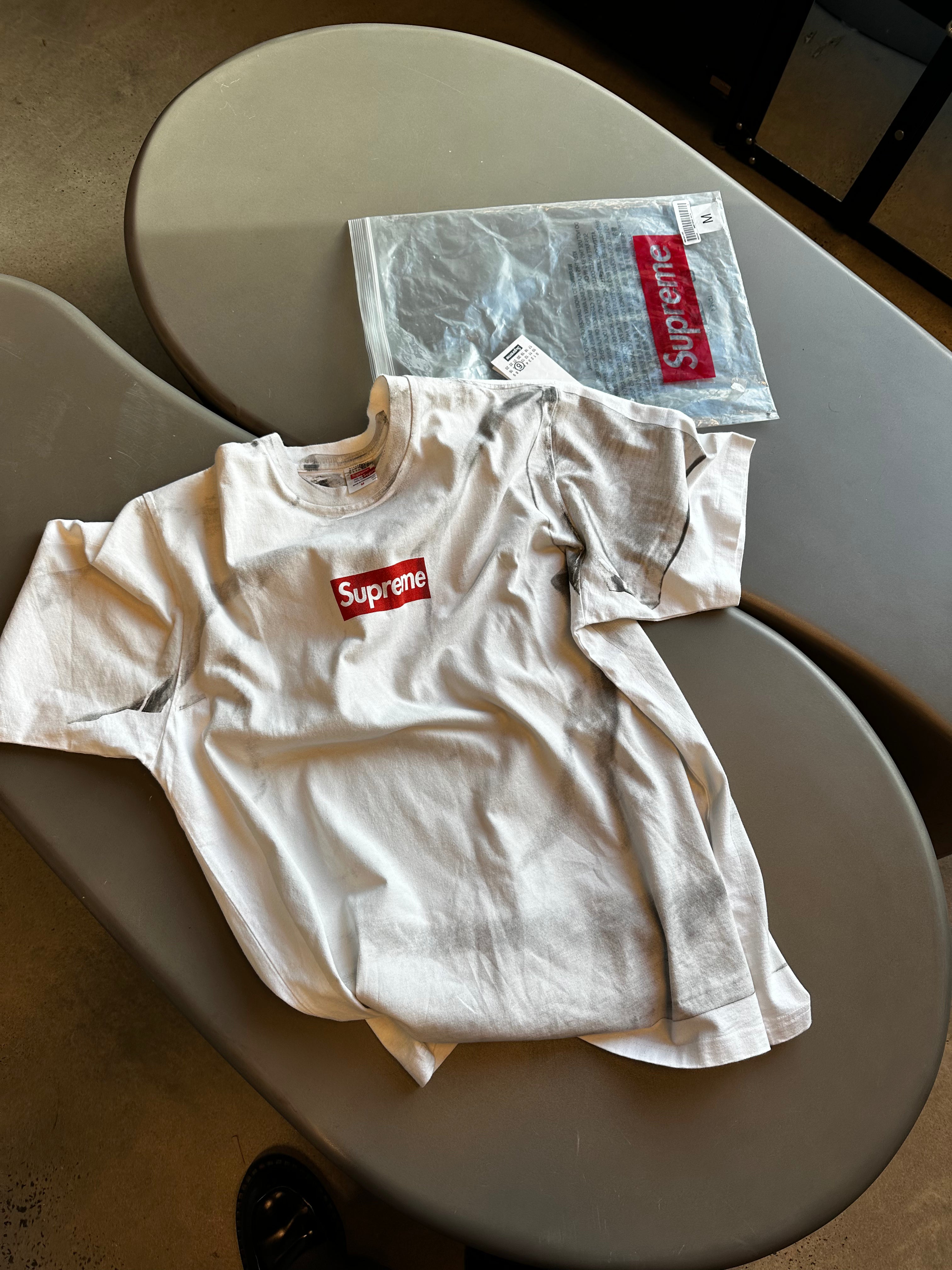 Supreme x MM6 Maison Margiela SS24 Box Logo T-Shirt White (Size M)