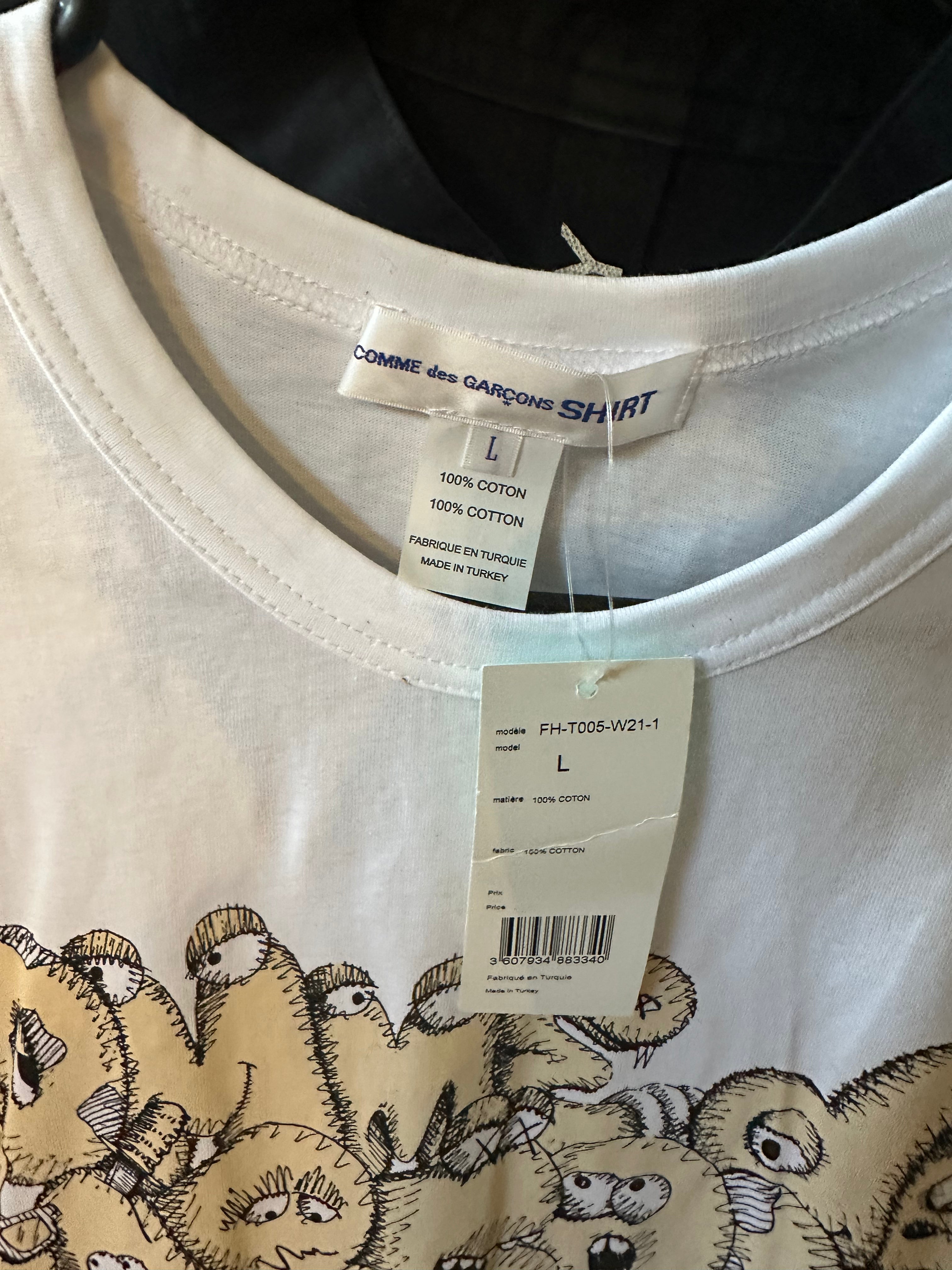 Comme Des Garcons SHIRT x KAWS T-Shirt White (Size L)