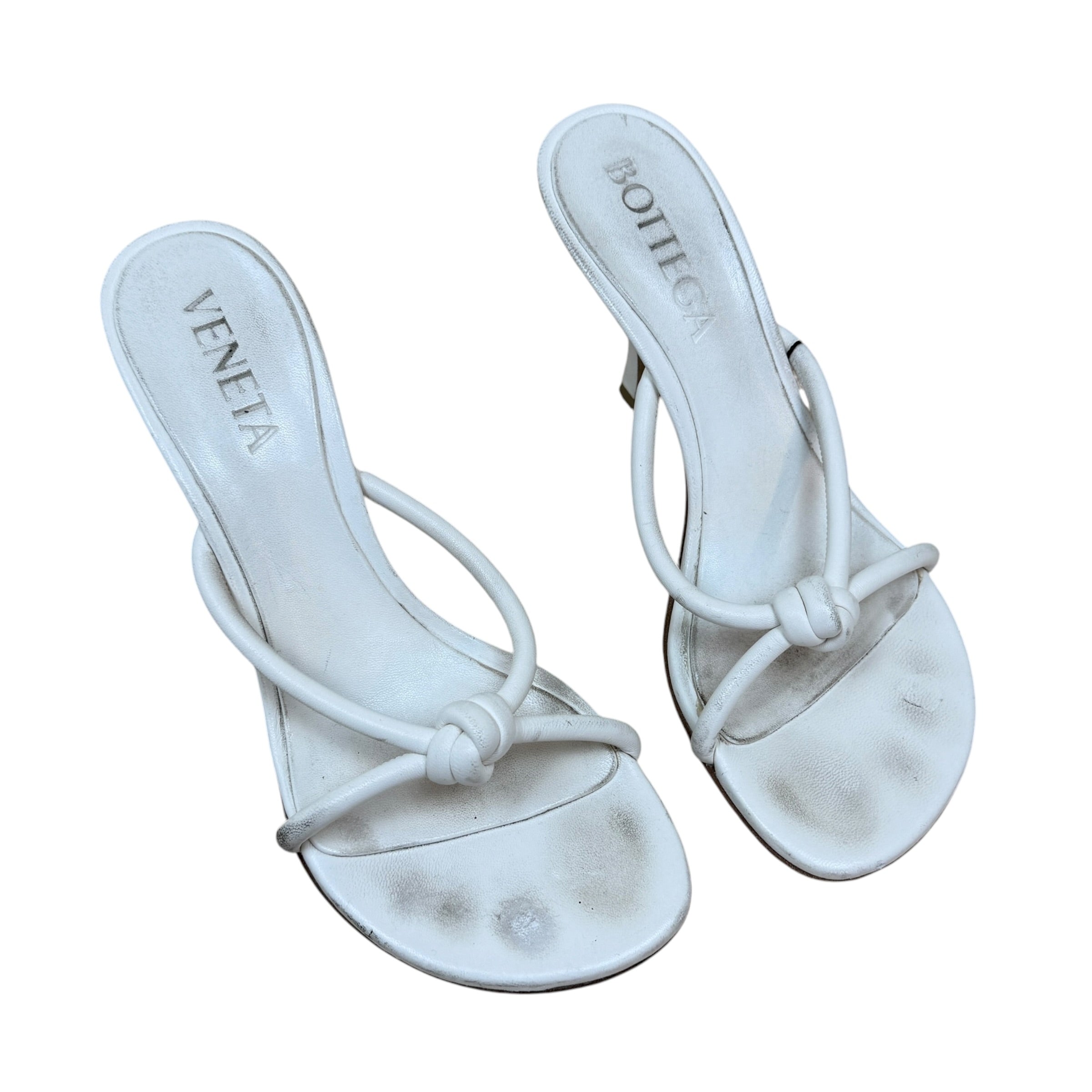 Bottega Venetta Cream Lambskin Sandals (Size 40)