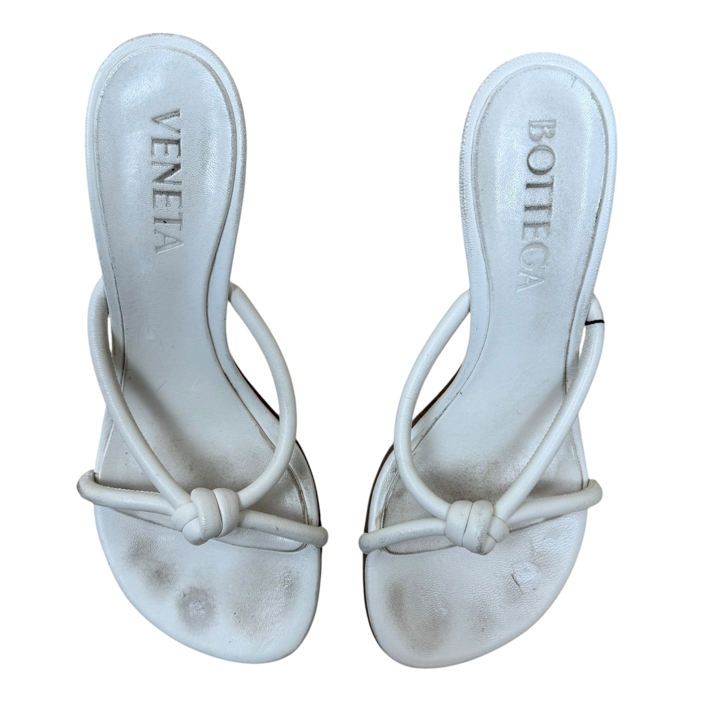 Bottega Venetta Cream Lambskin Sandals (Size 40)