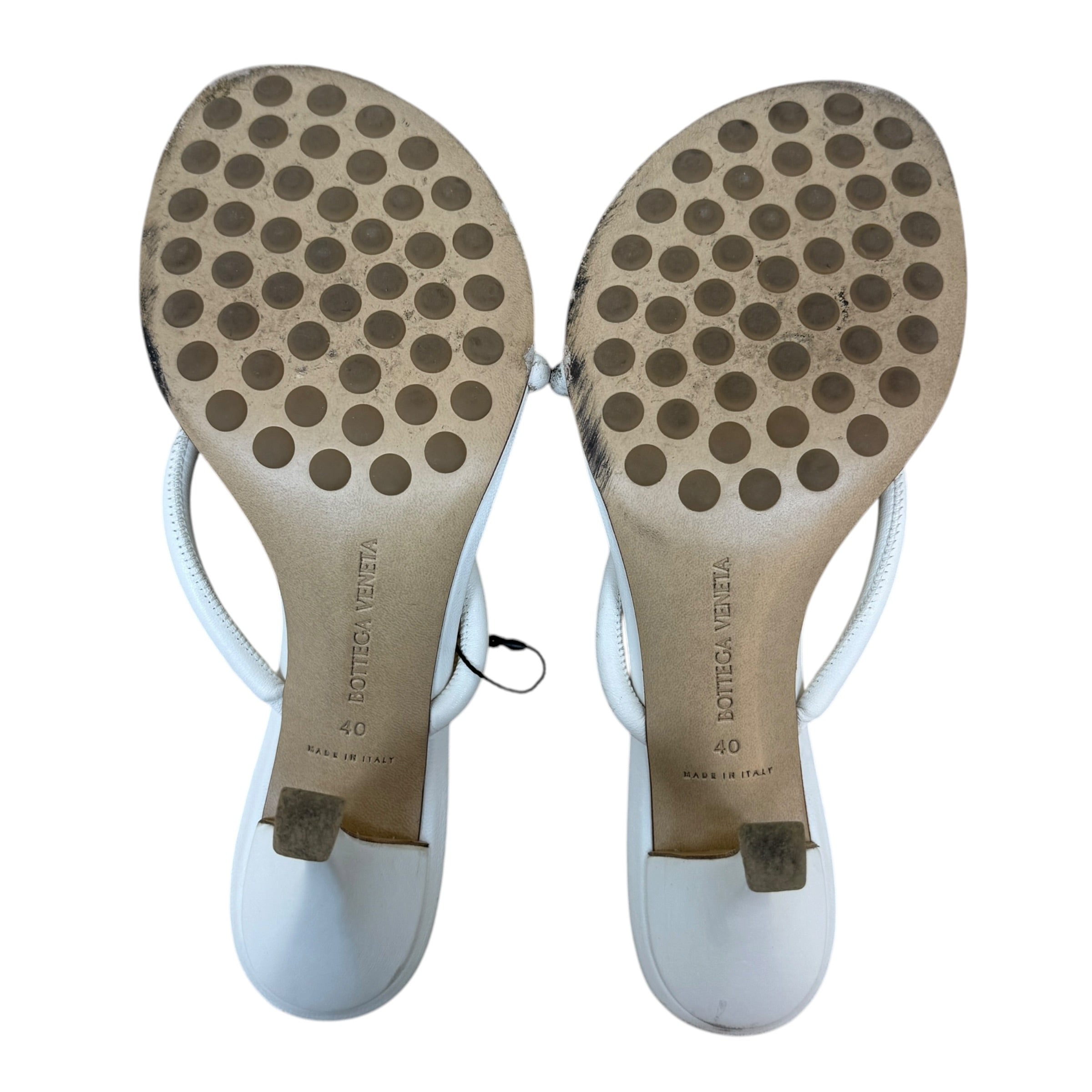 Bottega Venetta Cream Lambskin Sandals (Size 40)