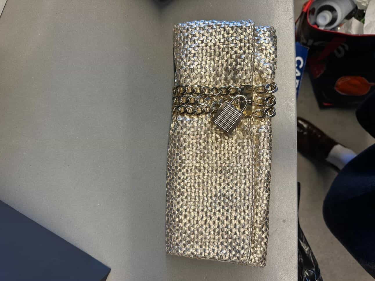 Jimmy Choo Padlock Clutch Gold