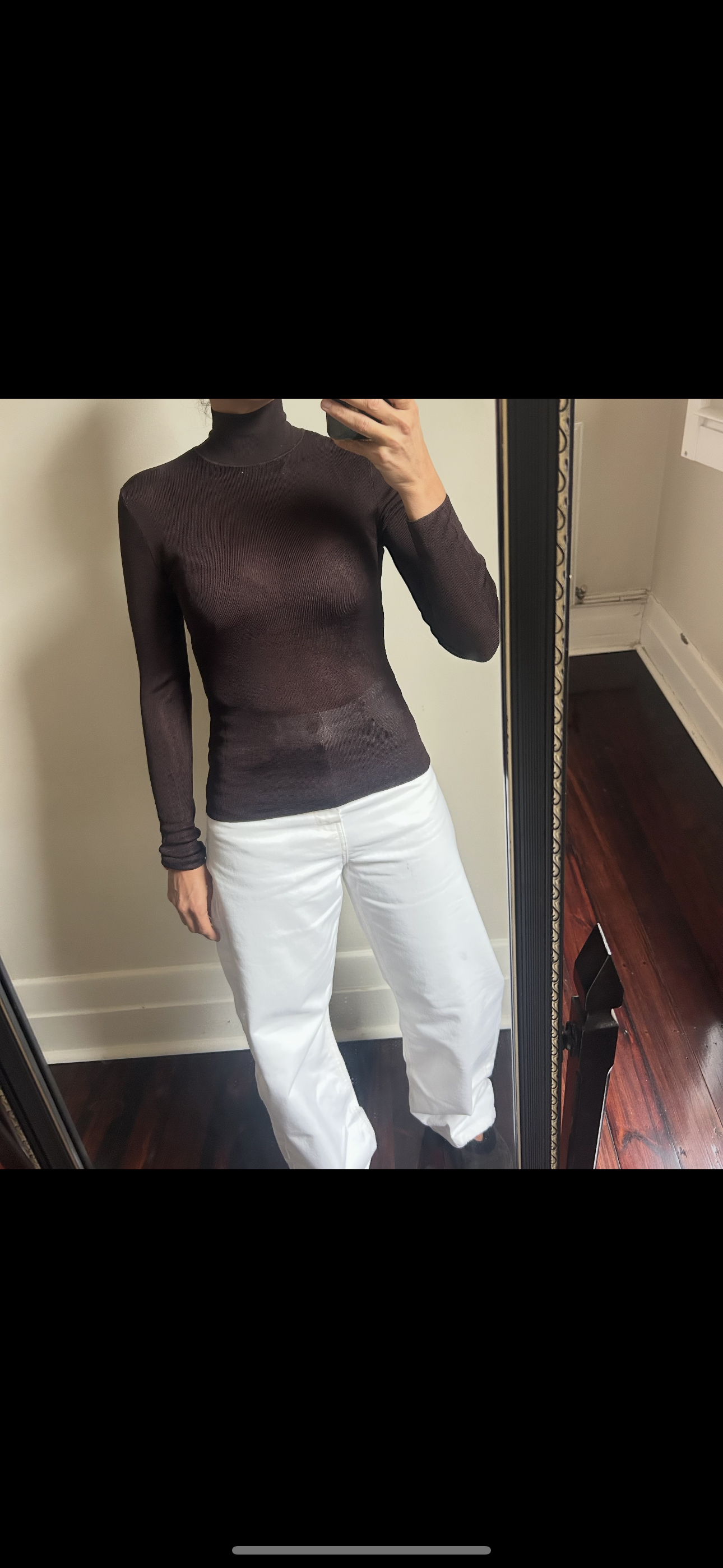 Self-Portrait High Neck Brown Knit Top (Size ?)