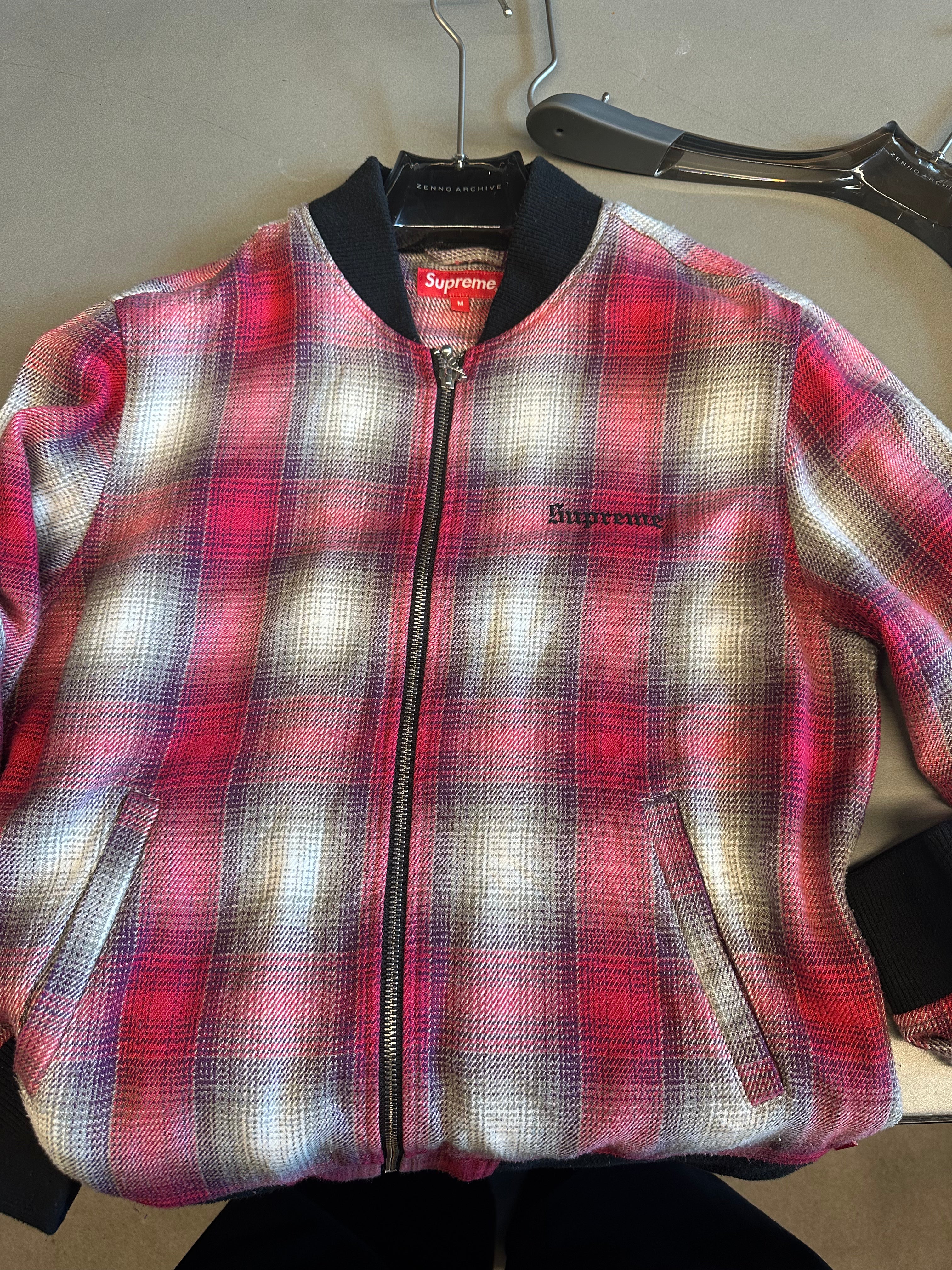 Supreme SS16 Plaid Bomber Jacket Red (Size M)