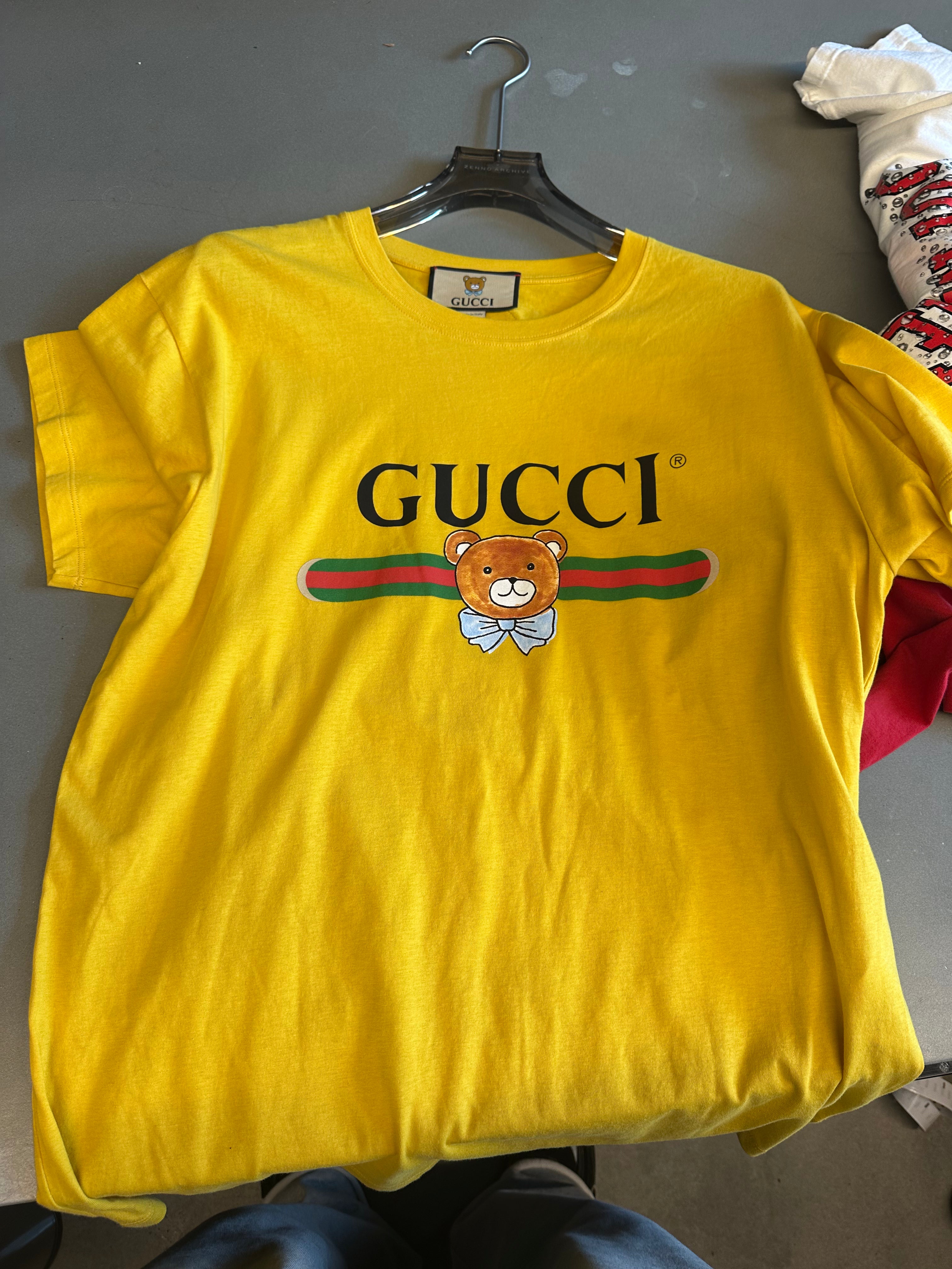 Gucci x Kai SS21 Belt Logo T-Shirt Yellow (Size L)