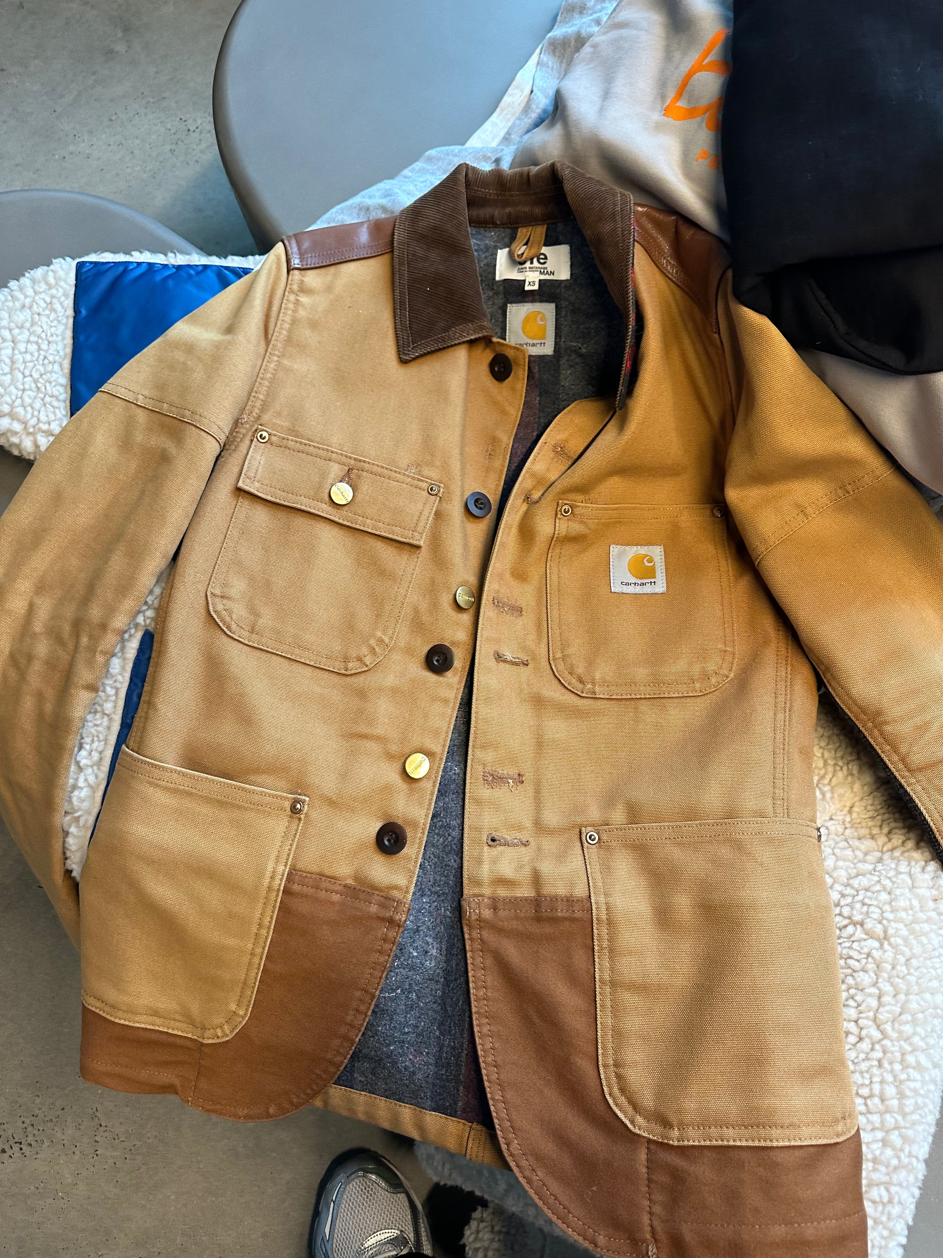 Carhartt x Junya Watanabe Patchwork Lined Chore Jacket Beige/Brown (Size XS)