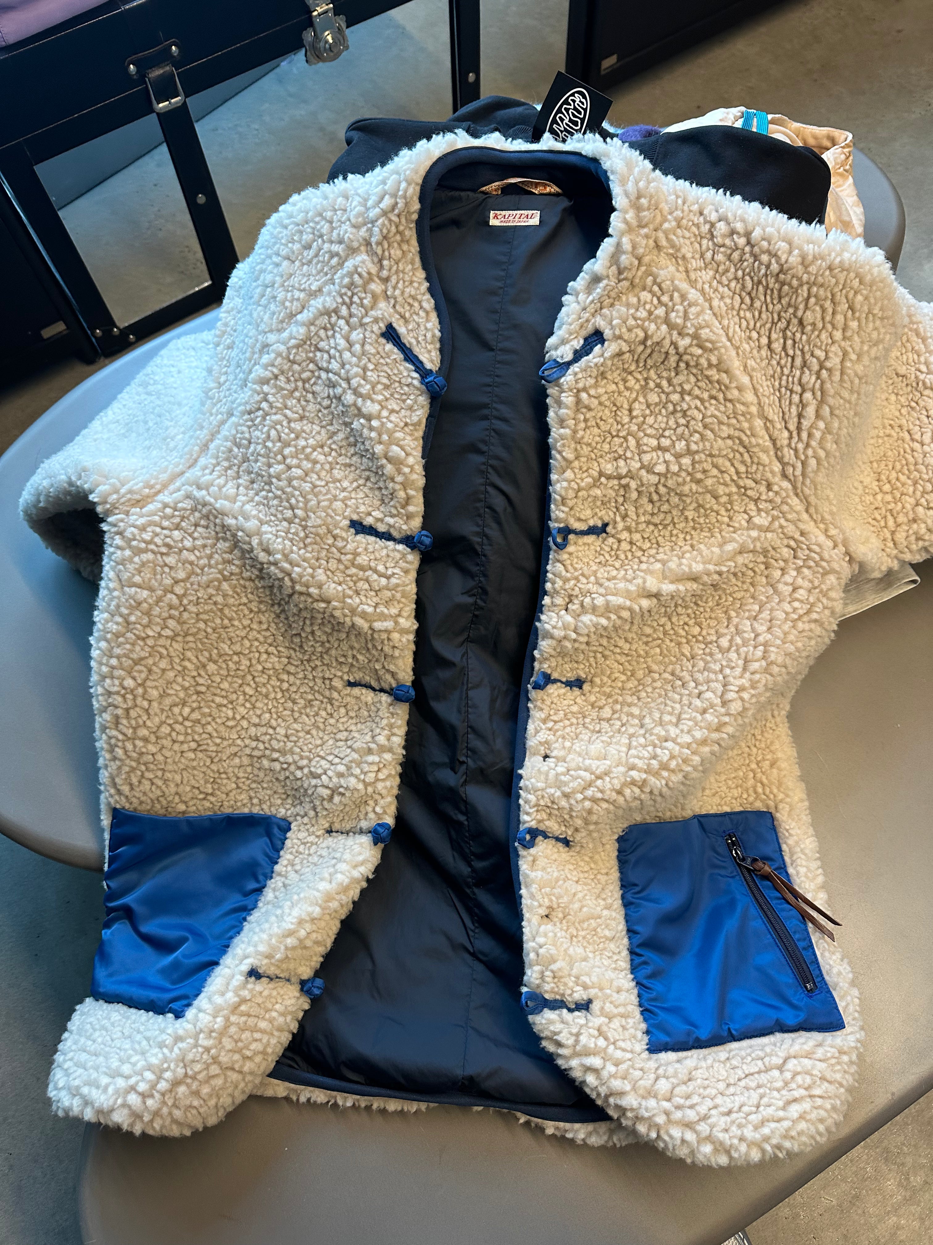 Kapital Boa Fleece Makanai Jacket Cream (Size 2/M)