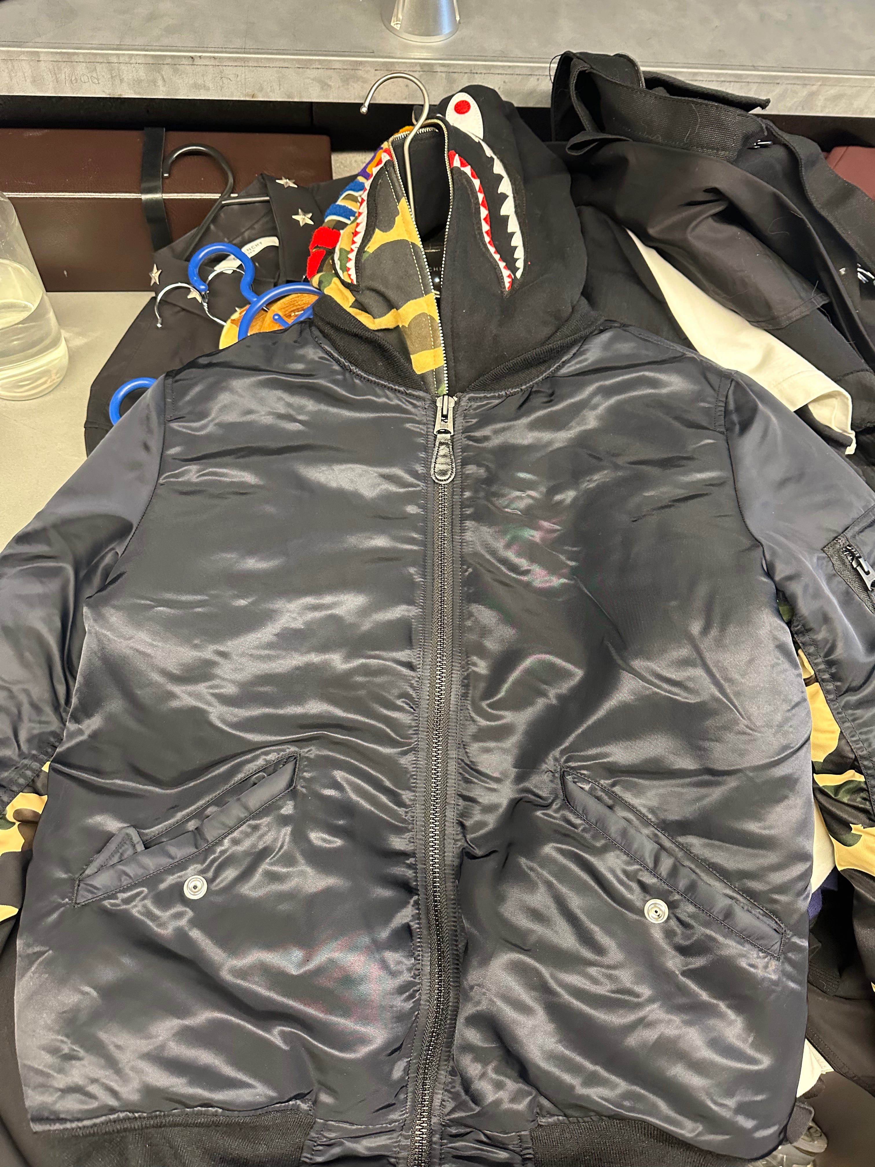 Bape 1st Camo Shark Hoodie MA-1 Bomber Jacket Black (Size S)