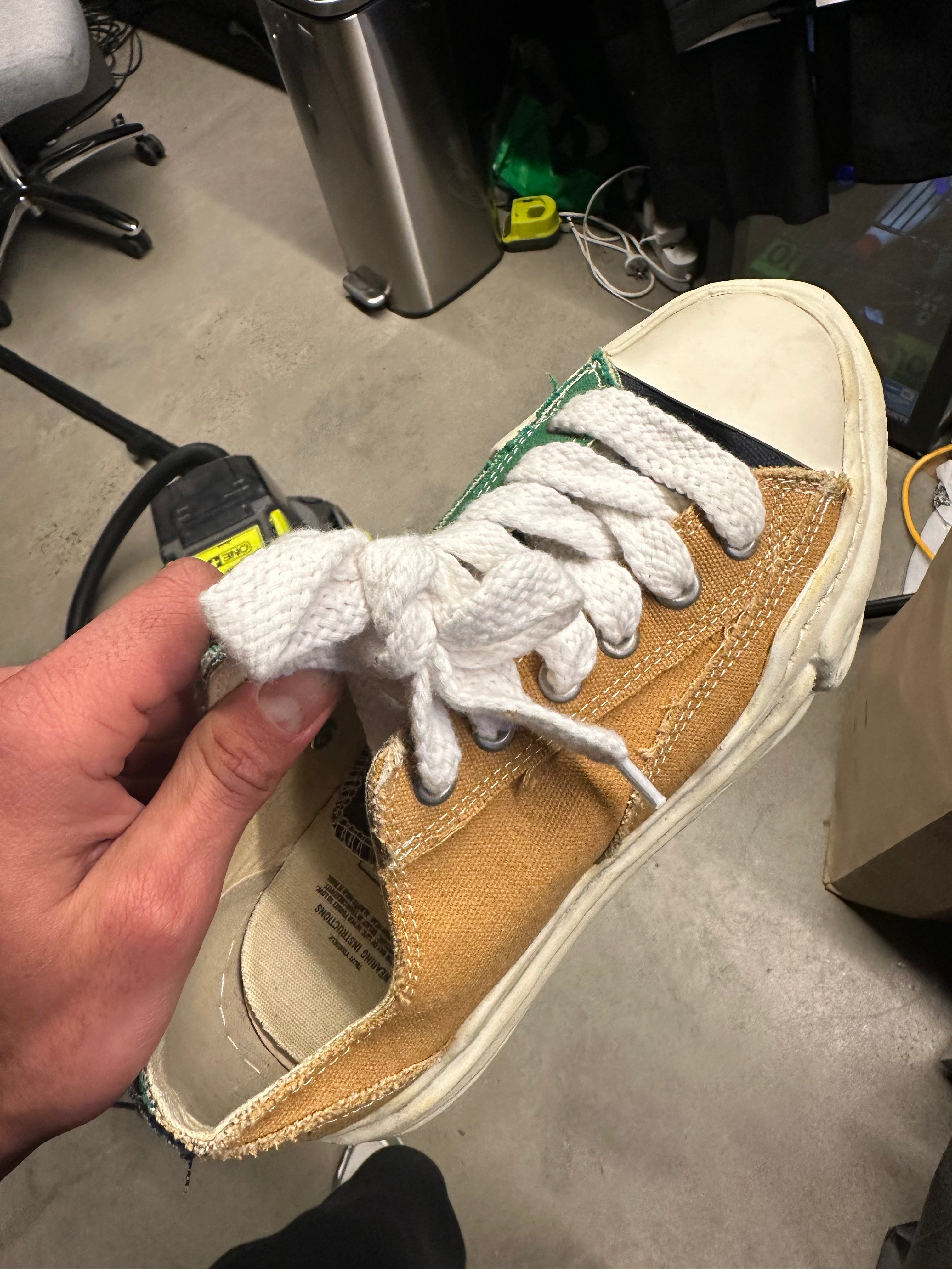 Maison Mihara Yasuhiro Original Sole Overdyed Low Cut Canvas Sneakers (Size EU39)