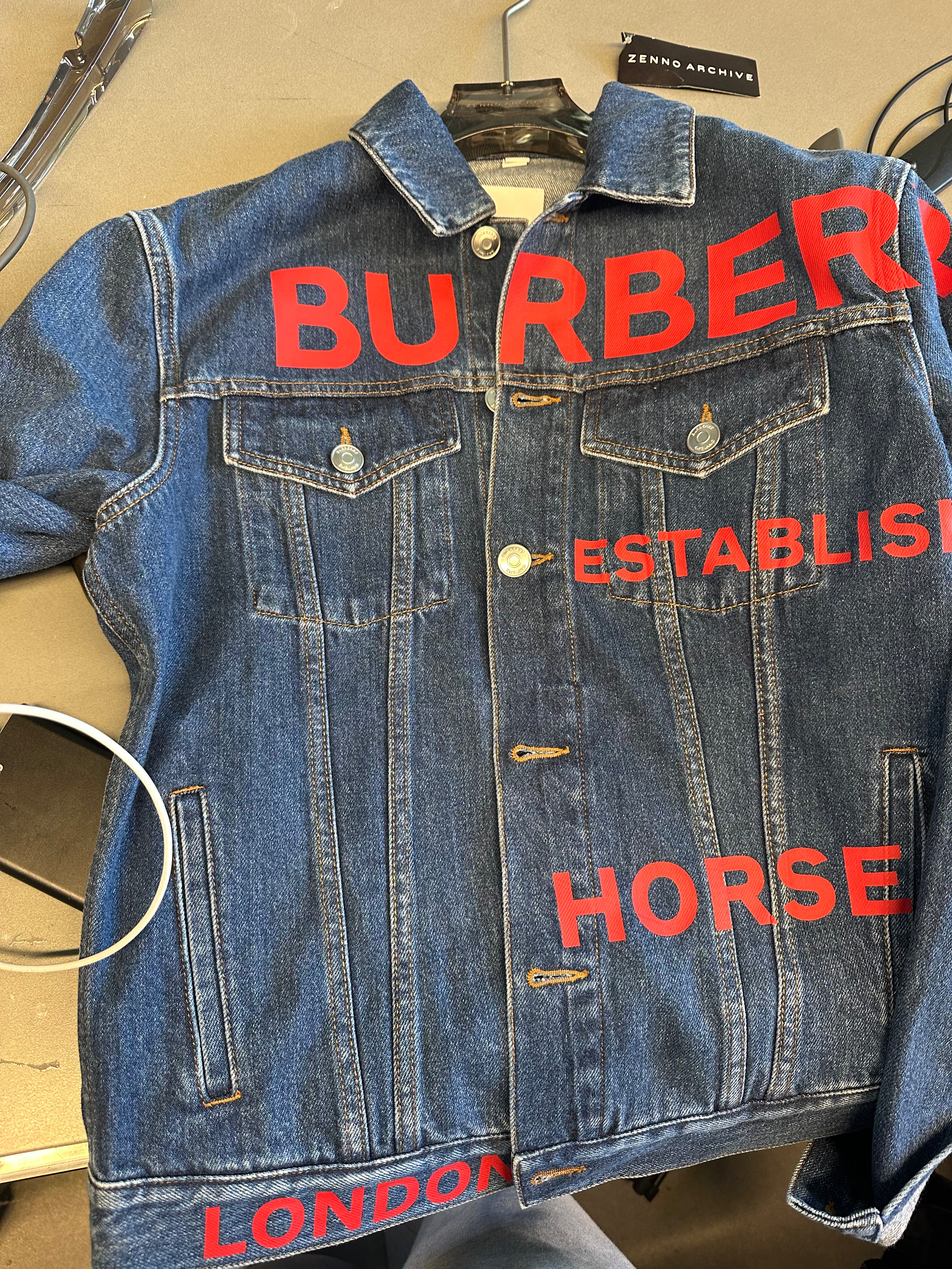 Burberry Horseferry Print Logo Denim Jacket Indigo Blue (Size 46/S)