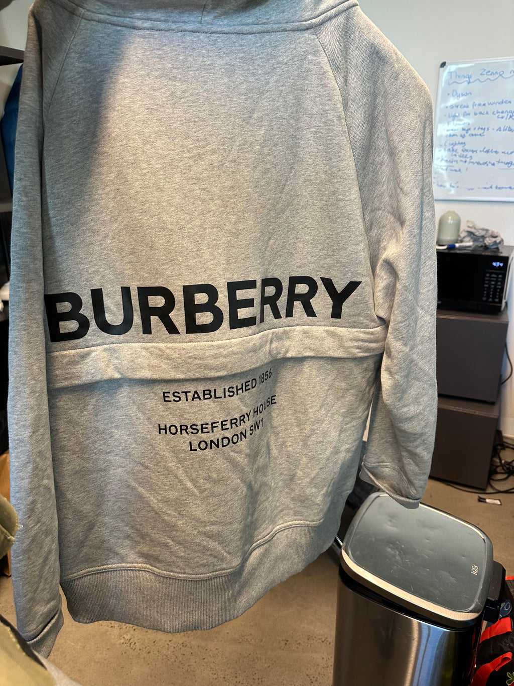 Burberry Horseferry Print Oversized Hoodie Grey (Fits M-XL)