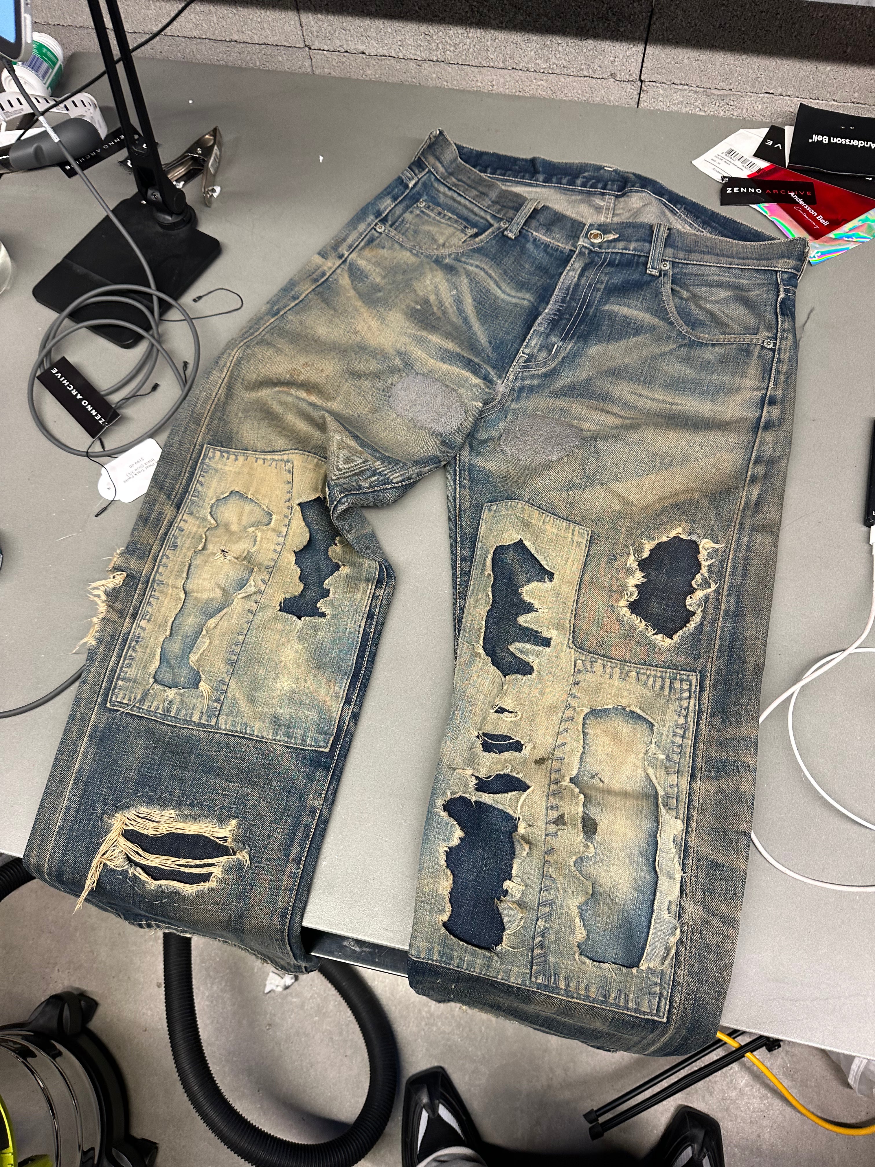 Neighborhood 2003 Savage Patchwork Selvedge Denim Jeans (Size M)