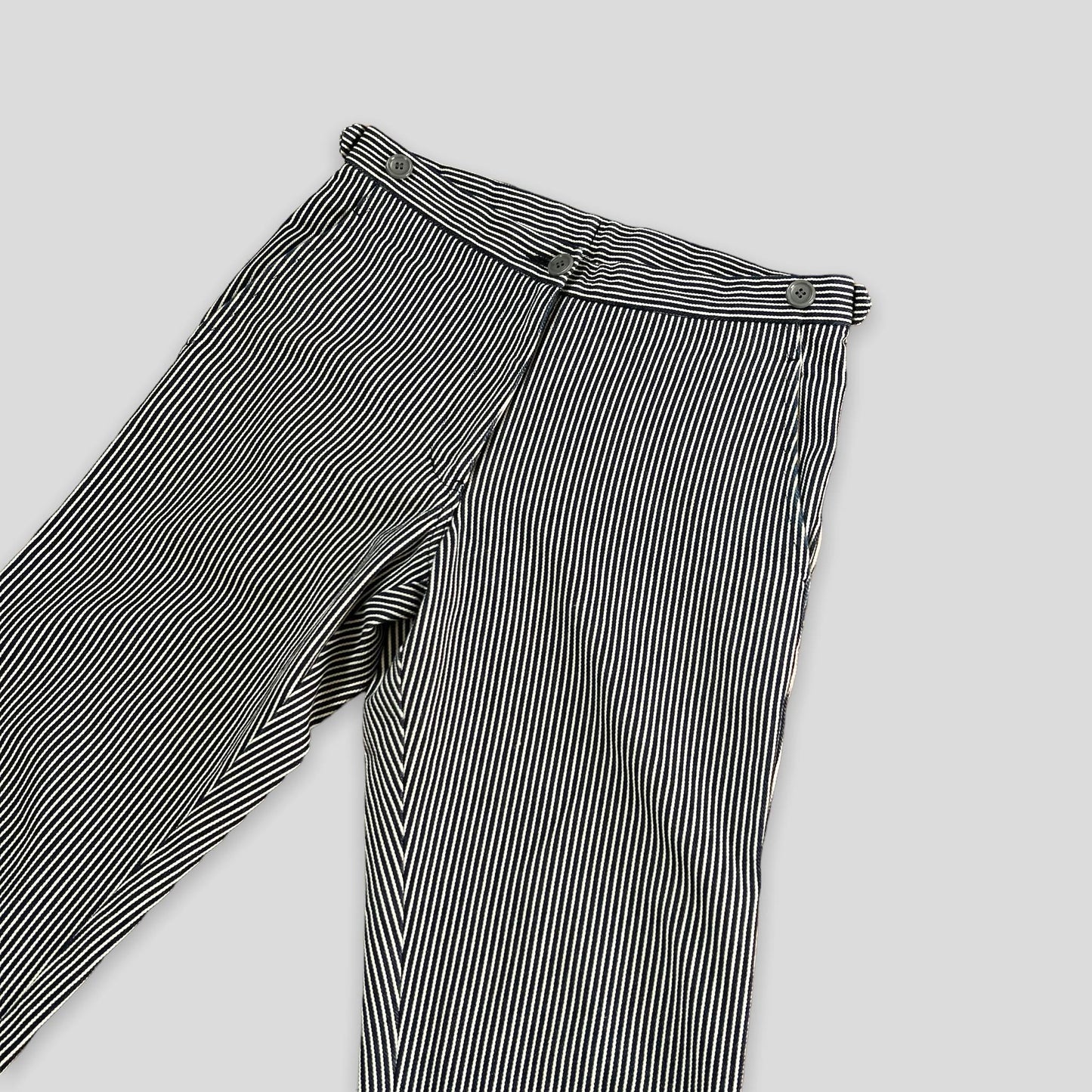 Comme Des AD2001 Garçons Homme Heavy Navy / White Pinstripe Pants (Size S)