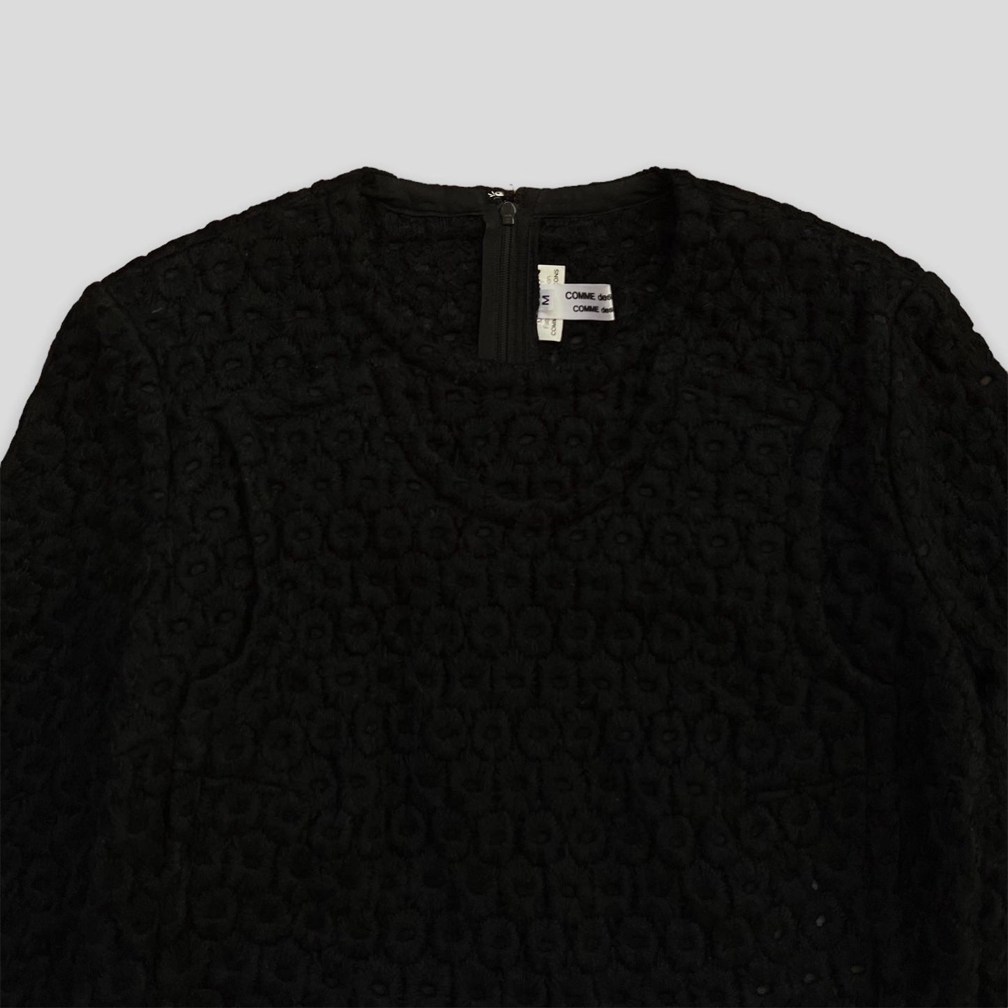 AD2012 Comme Des Garçons Black Wool Blend Top (Fits S)