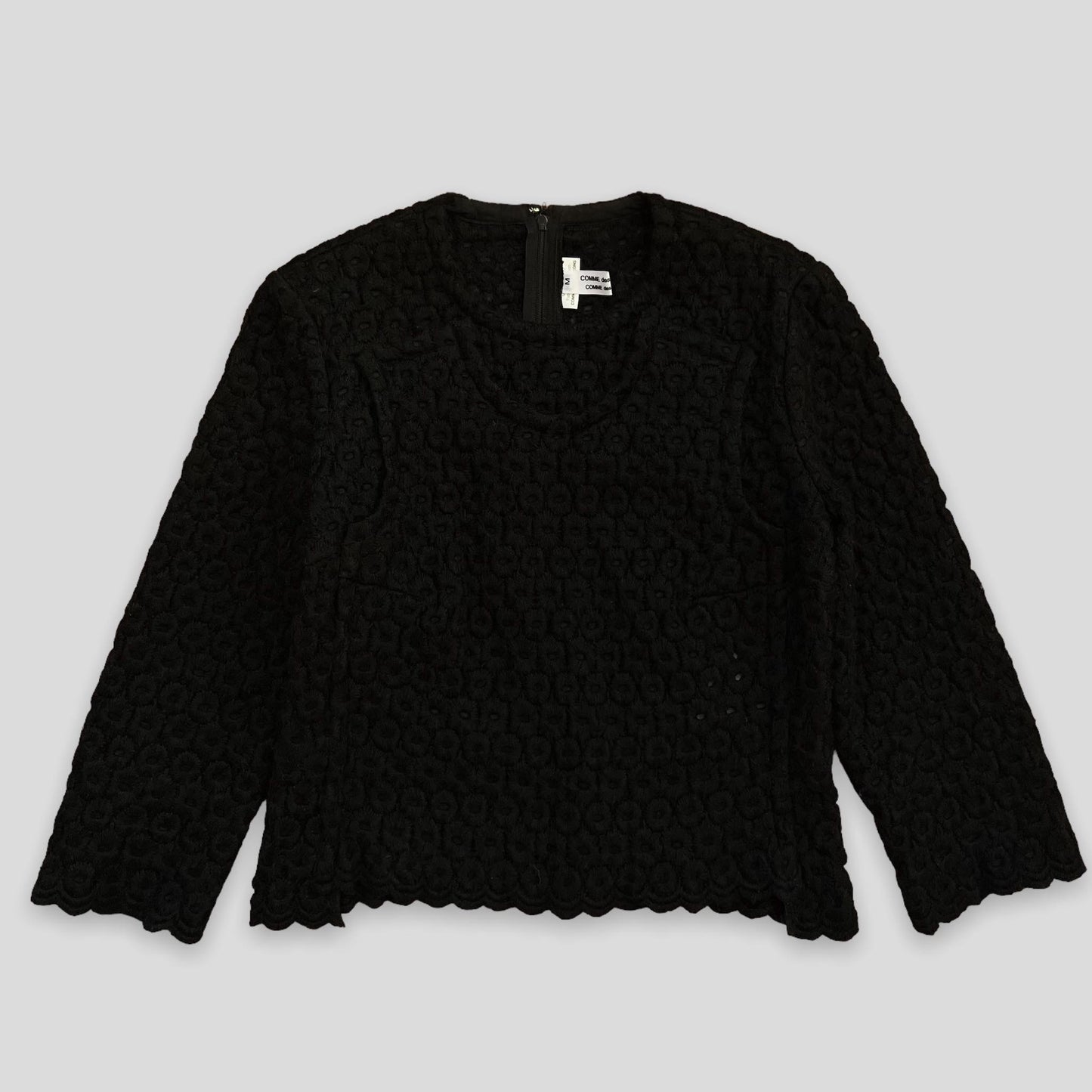 AD2012 Comme Des Garçons Black Wool Blend Top (Fits S)