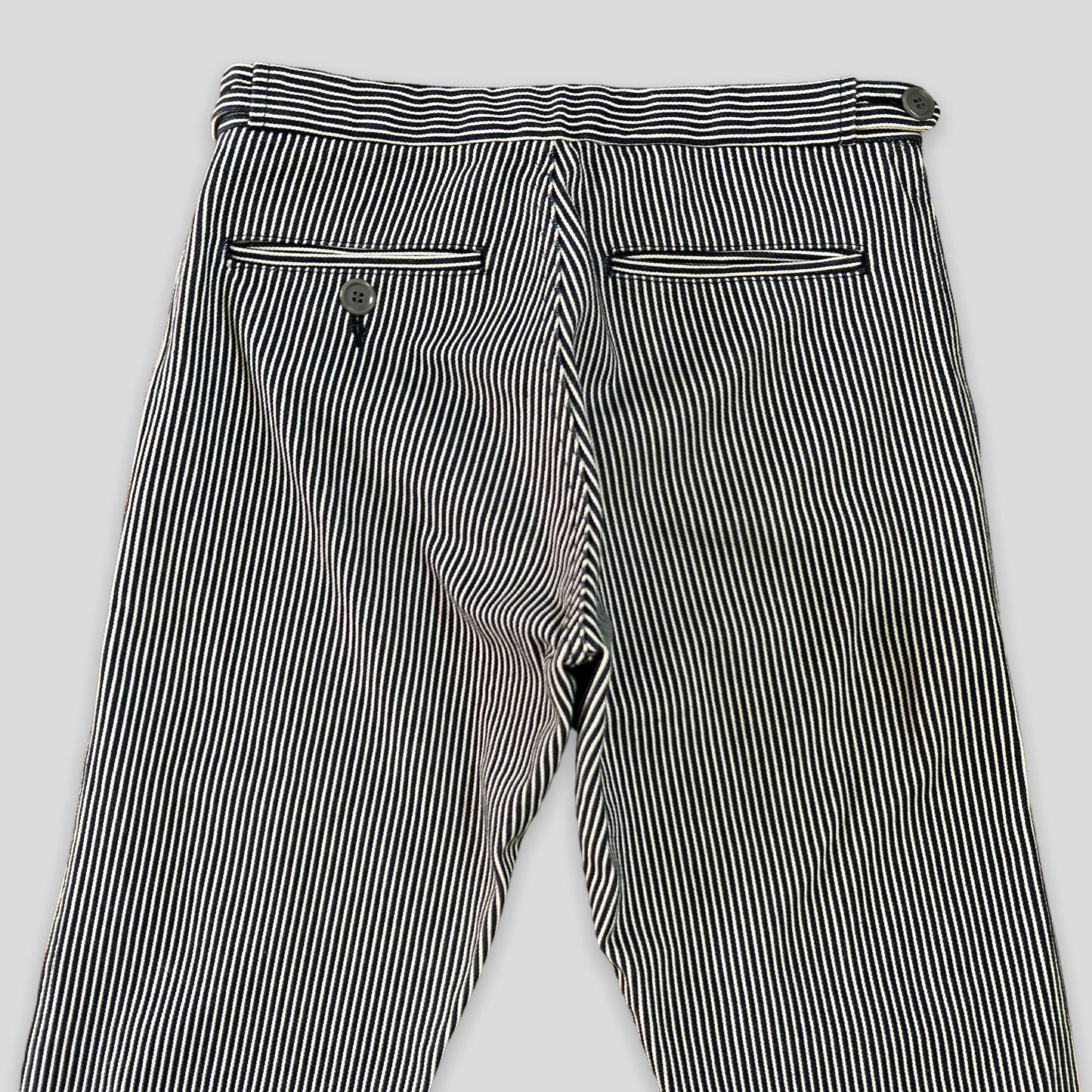 Comme Des AD2001 Garçons Homme Heavy Navy / White Pinstripe Pants (Size S)